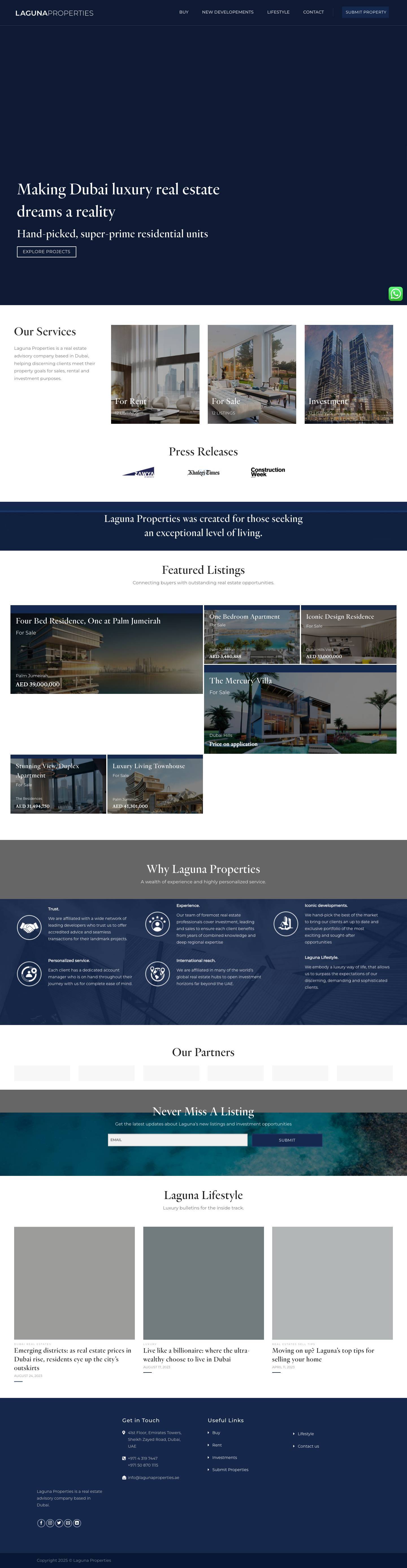 Laguna properties - Luxury properties Dubai - Full Screenshot
