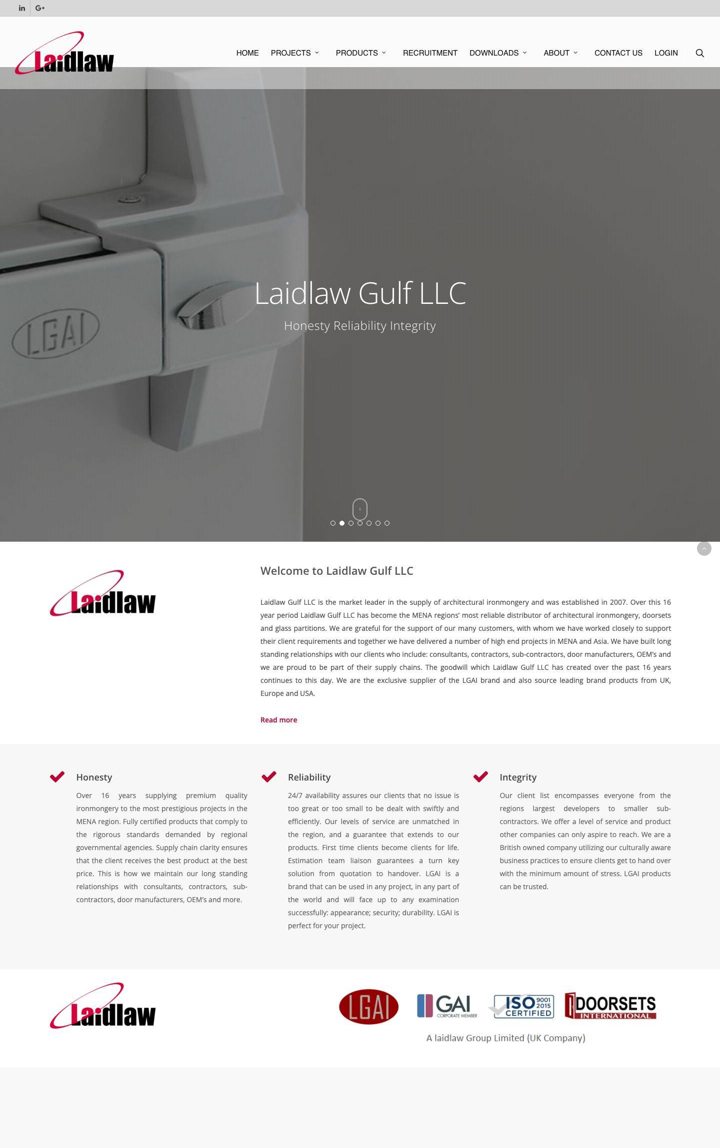 Architectural Ironmongery and Timber Doorsets | Laidlaw - Full Screenshot