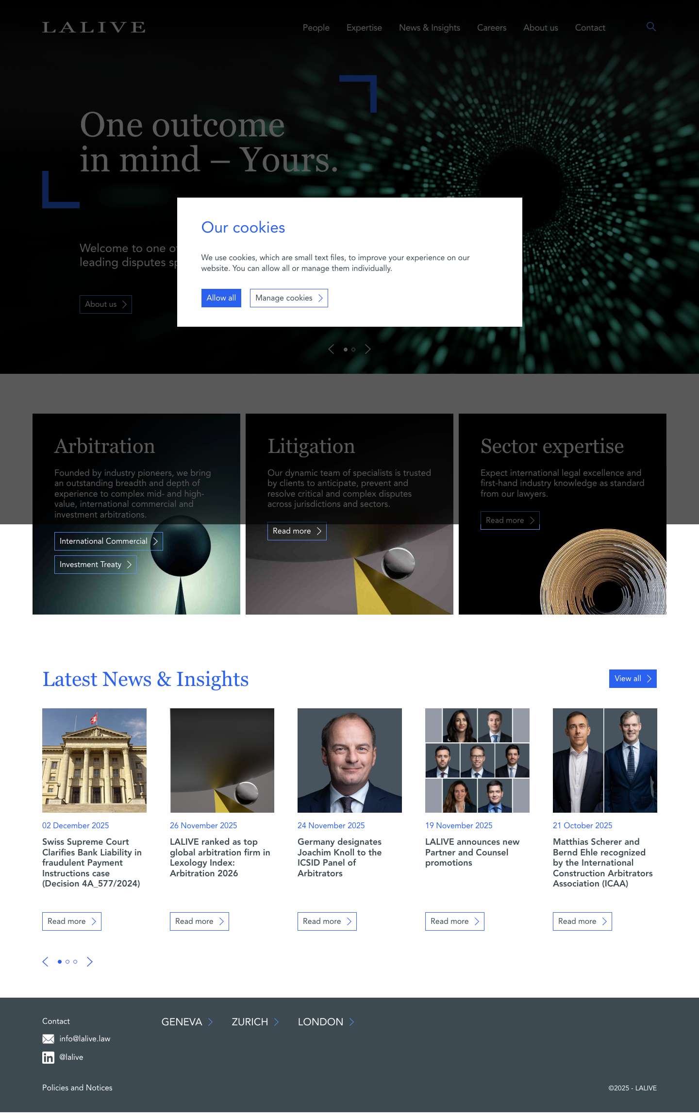 Welcome to LALIVE, one of the world’s leading disputes specialists. - Full Screenshot