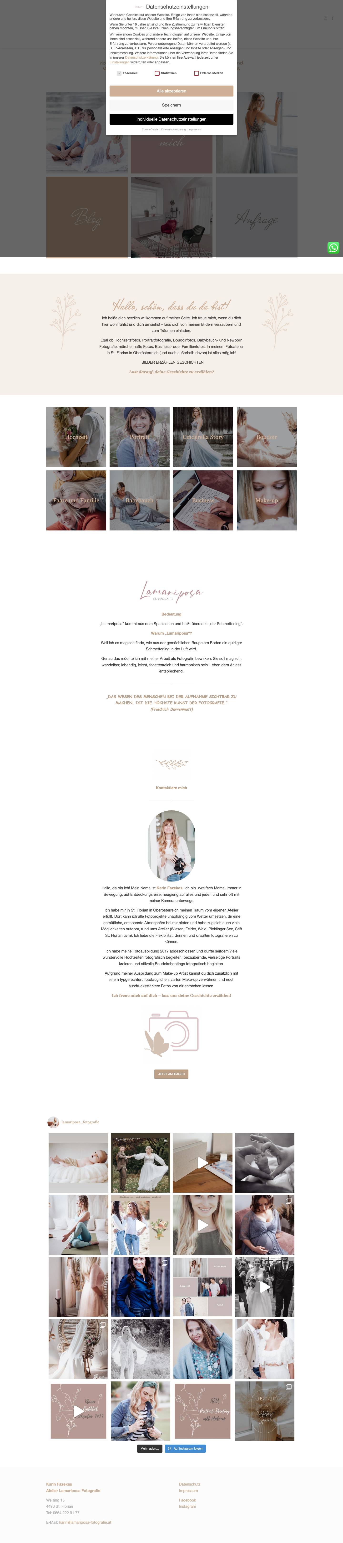 Home - Lamariposa-Fotografie Fotoatelier Karin Fazekas - Full Screenshot