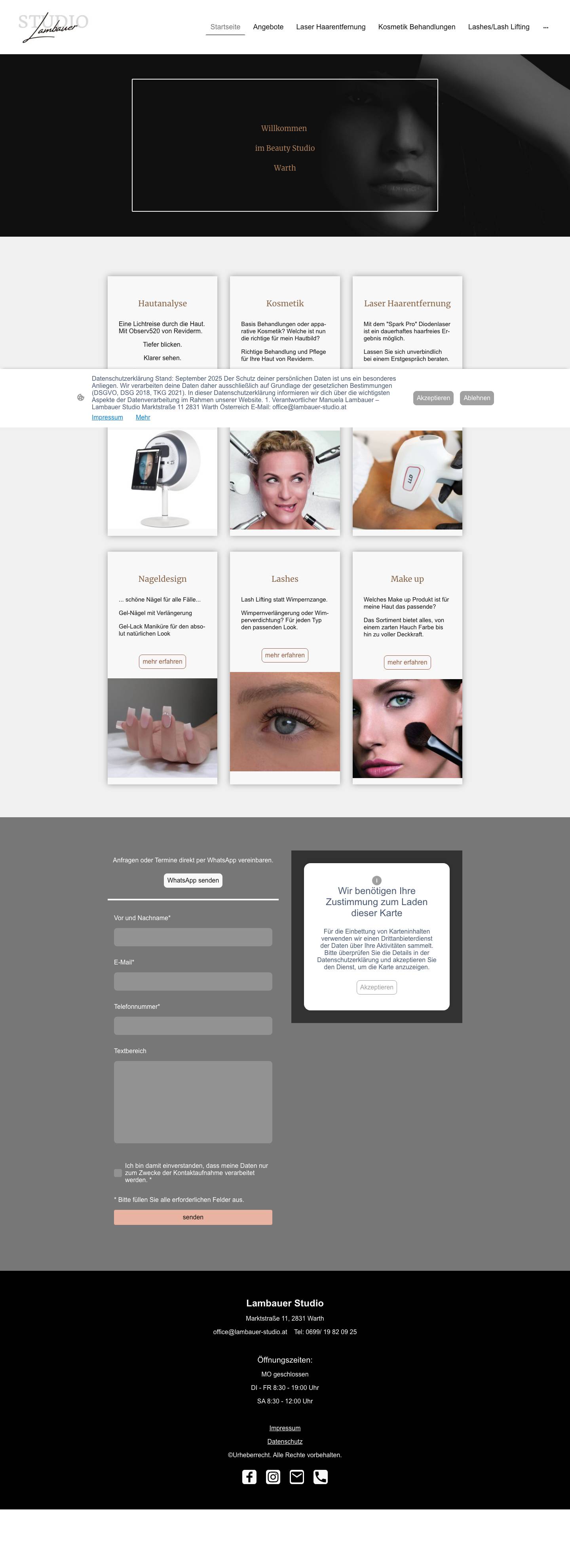 Willkommen im Beauty Studio: Haut- & Kosmetikbehandlungen - Full Screenshot