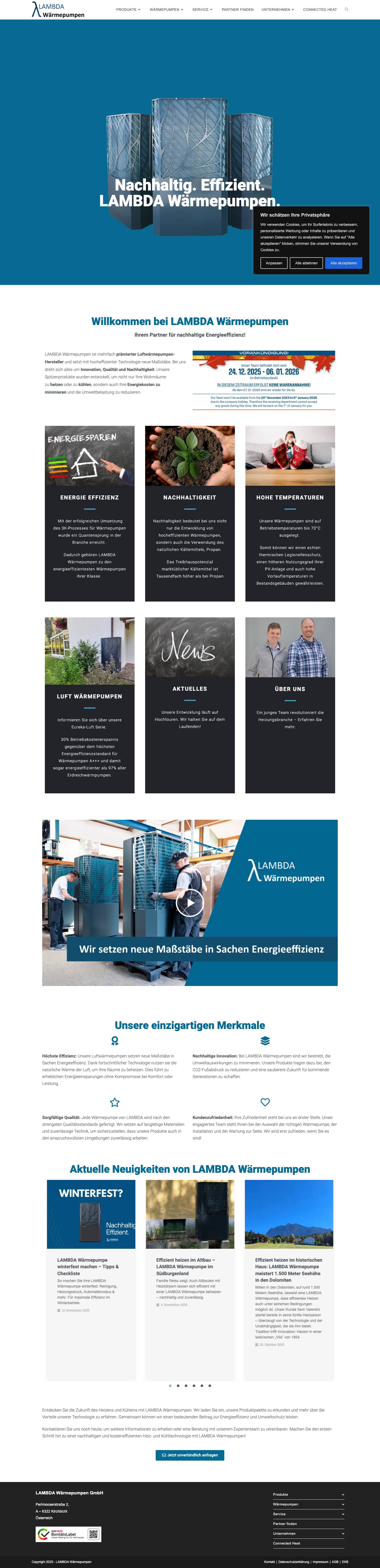 Home - LAMBDA Wärmepumpen - Full Screenshot