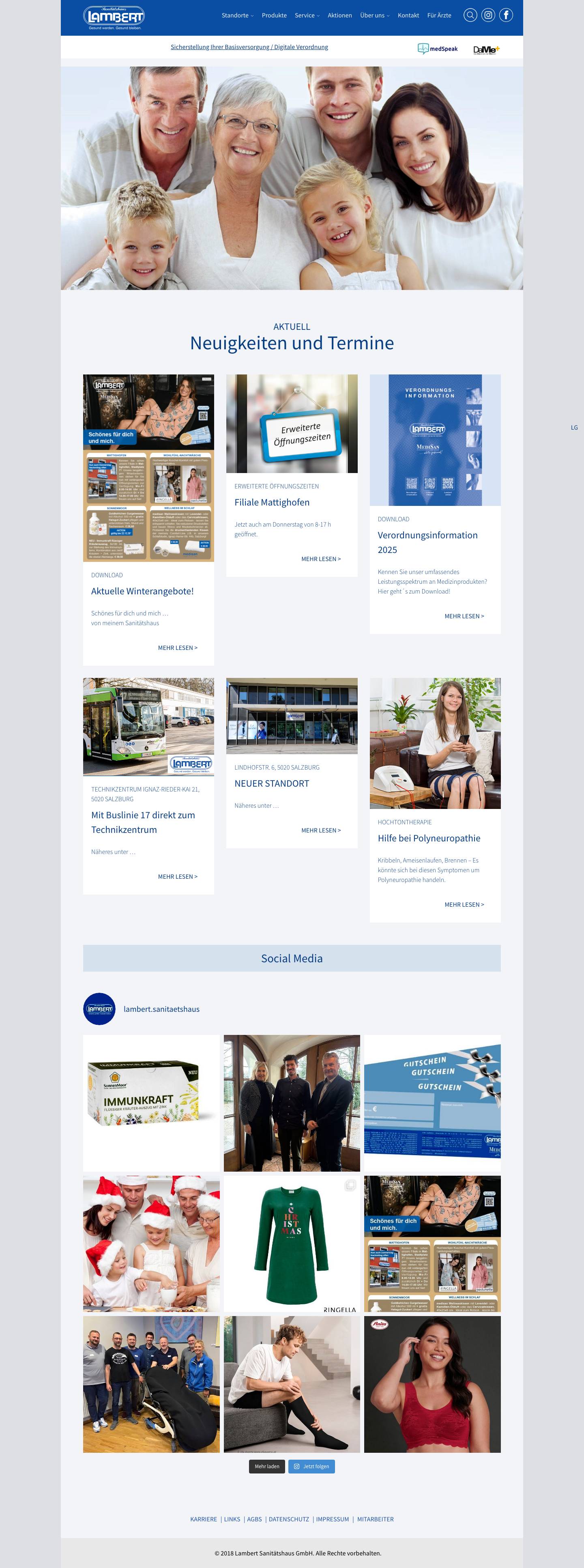 Startseite - Lambert Sanitätshaus - Full Screenshot