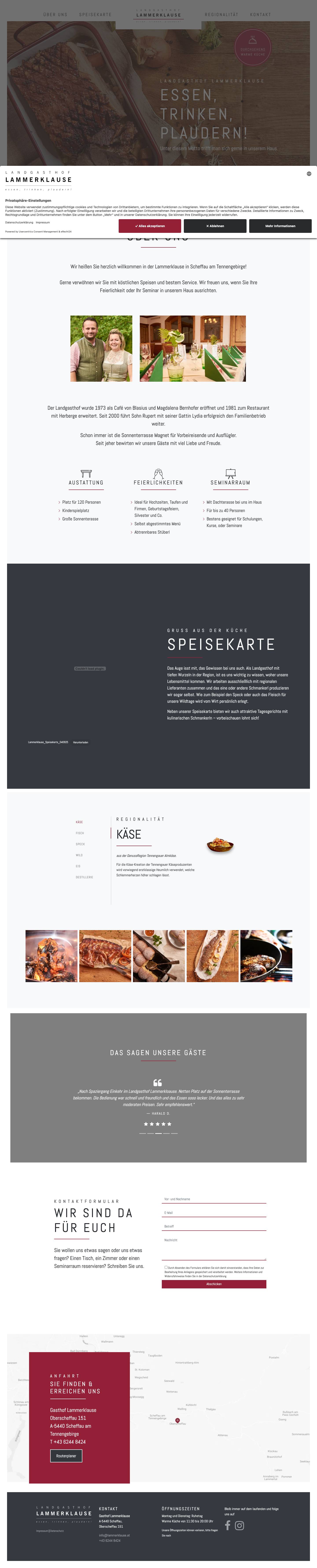 Landgasthof Lammerklause - Essen, Trinken, Plaudern! - Full Screenshot