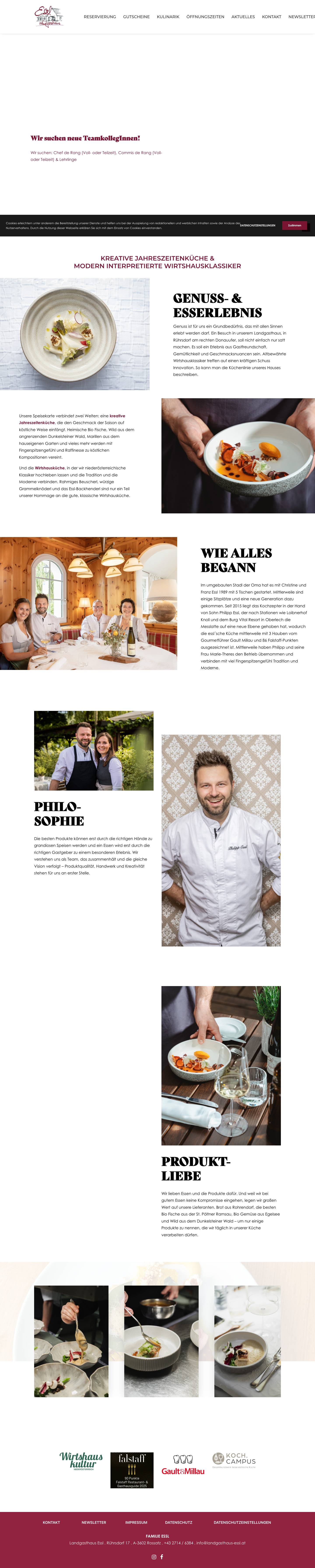 Landgasthaus Essl - Rührsdorf / Wachau - Full Screenshot