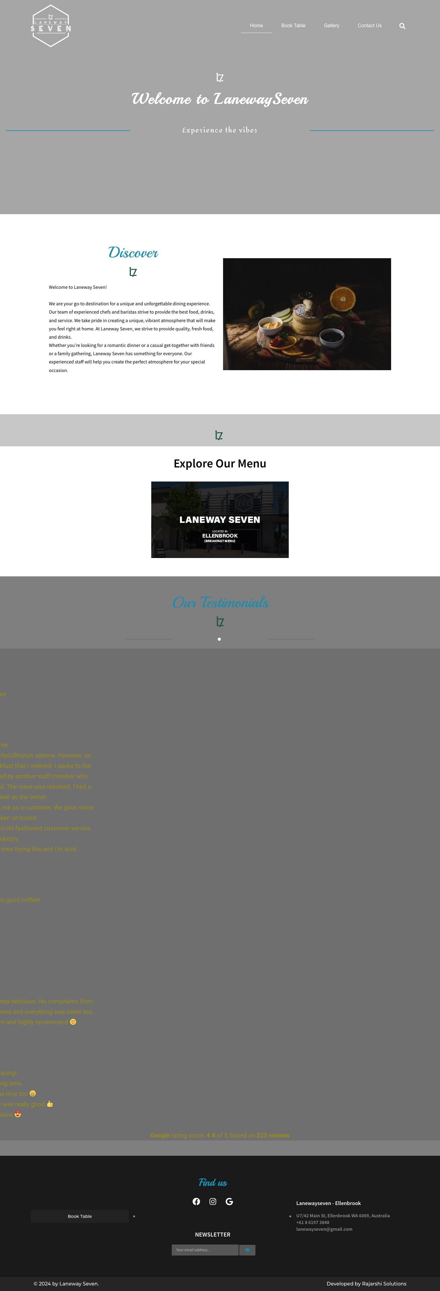 Laneway Seven – Community Cafe in Main Street Ellenbrook Perth - Full Screenshot