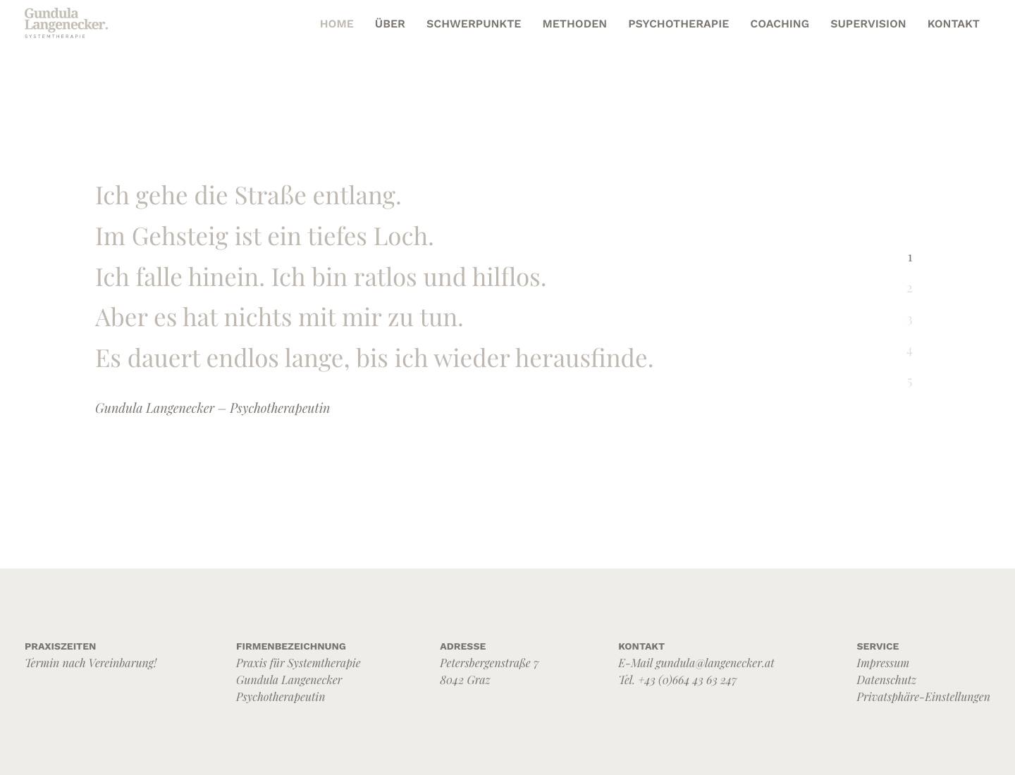 Praxis für Systemtherapie - Psychotherapeutin Gundula Langenecker - Full Screenshot