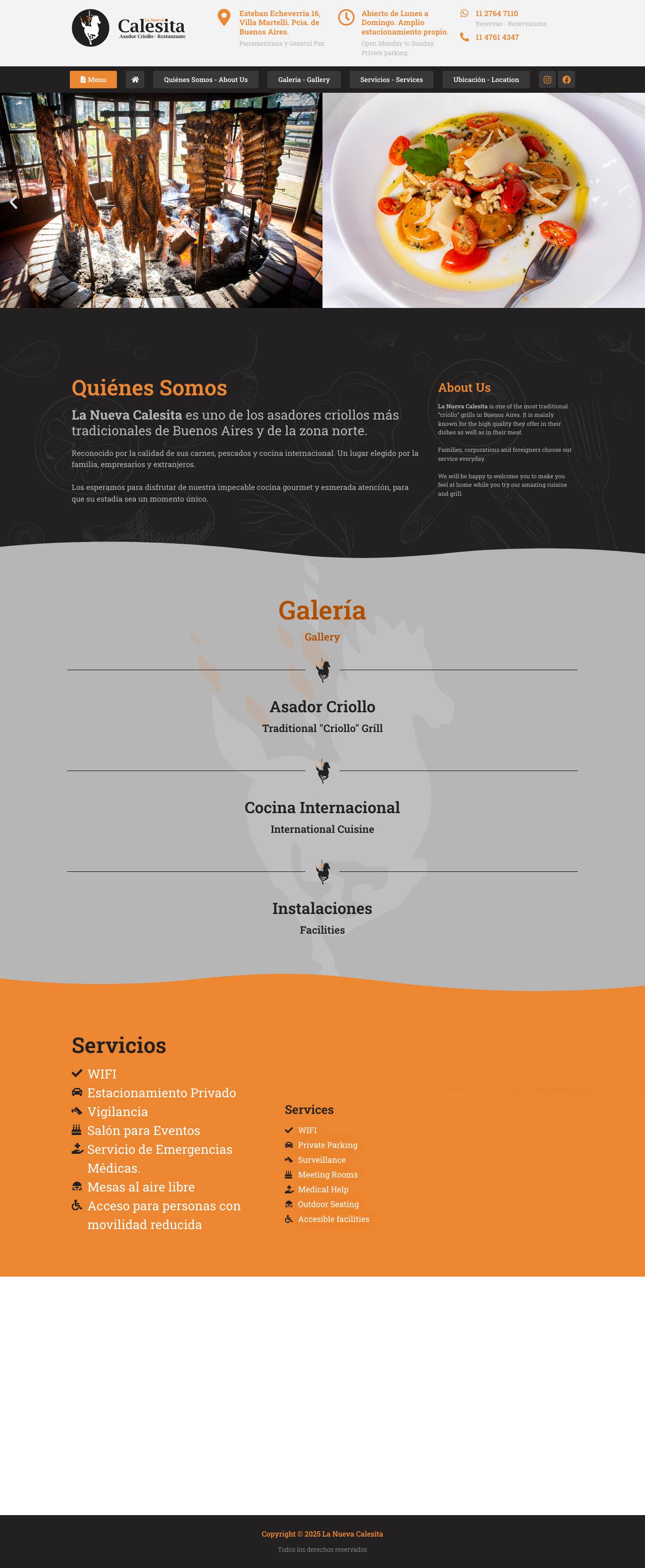 La Nueva Calesita – Asador Criollo – Restaurante - Full Screenshot