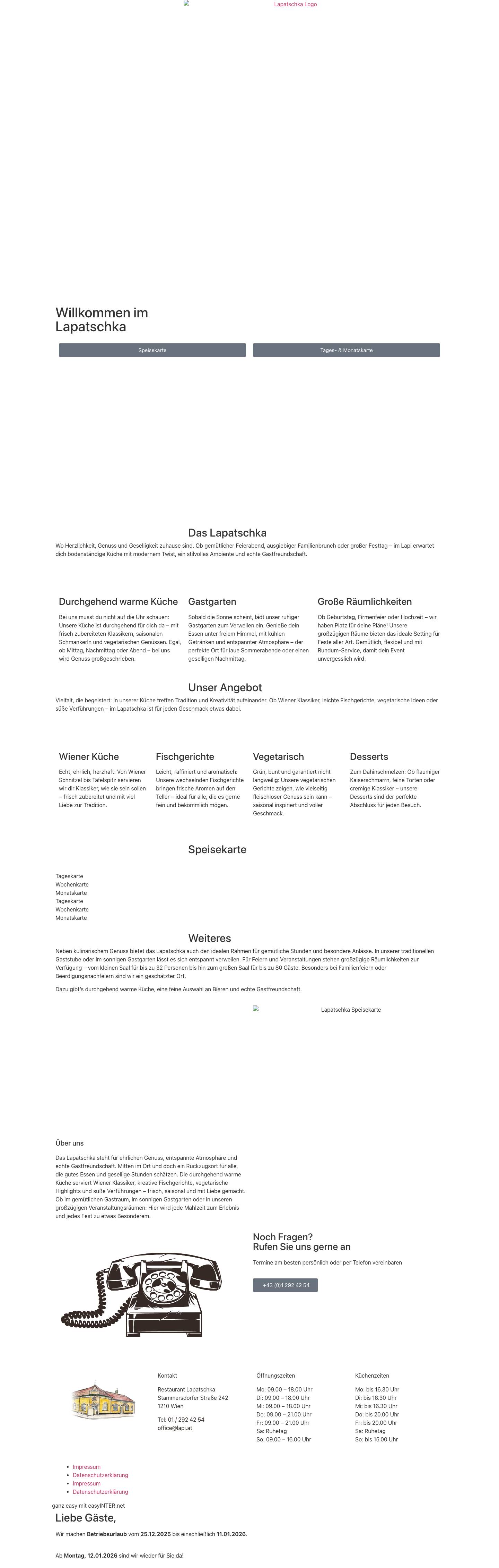 Das Lapatschka – Wiener Küche & Gastlichkeit in Salzburg - Full Screenshot