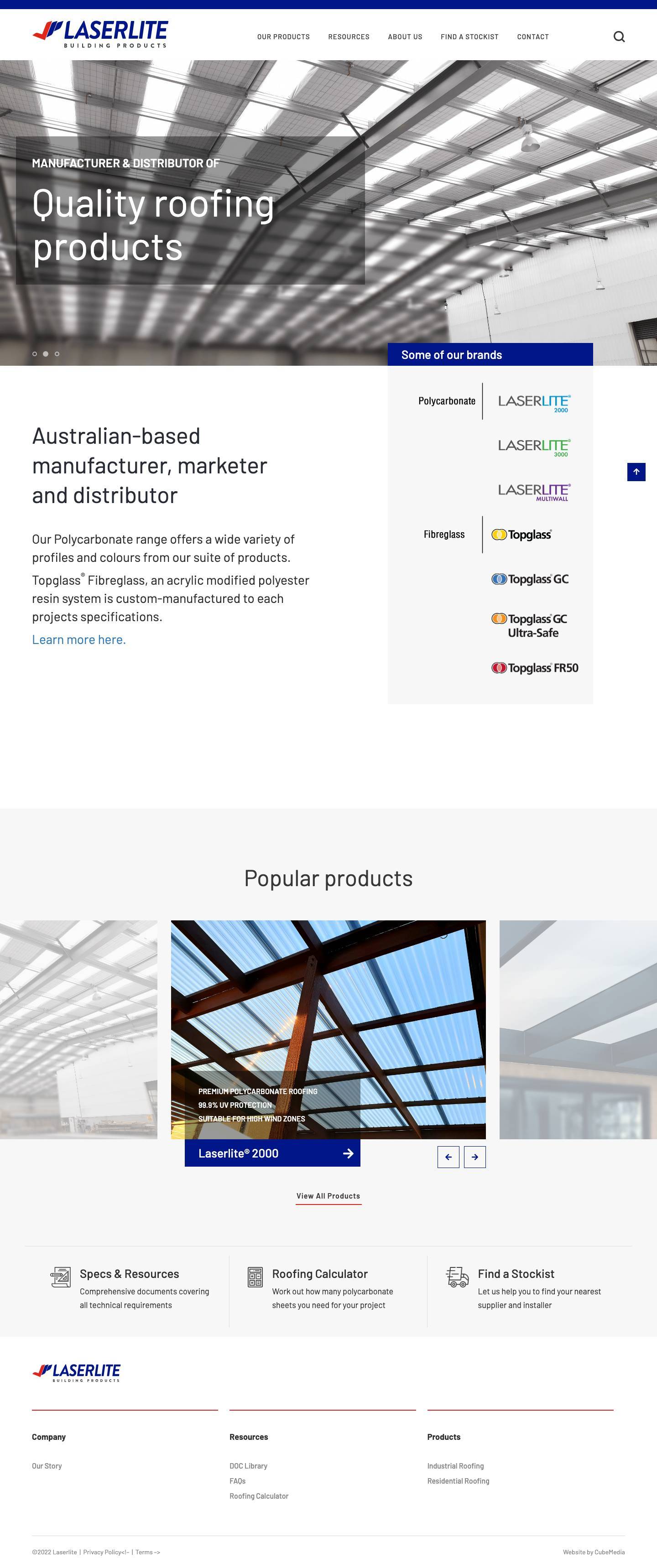 Home - Laserlite Building Products - Full Screenshot