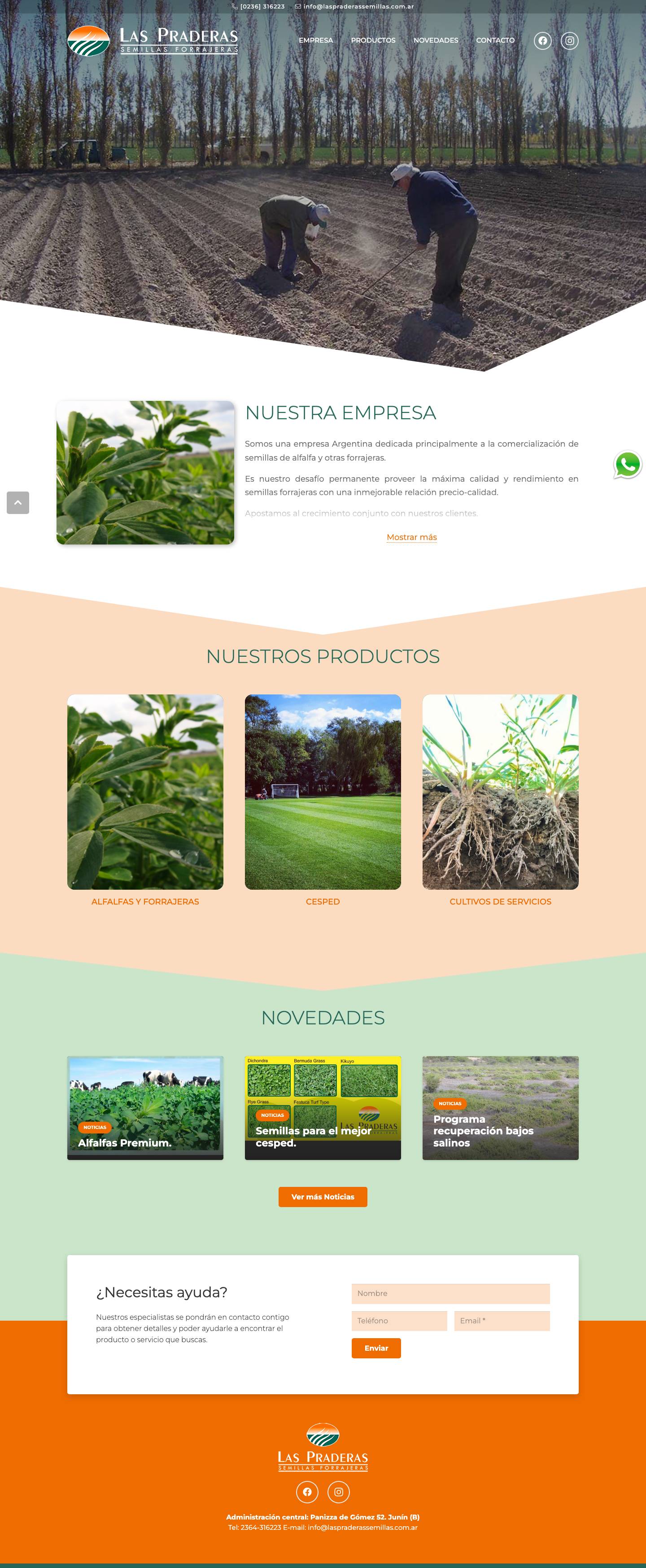 Las Praderas – Semillas Forrajeras - Full Screenshot