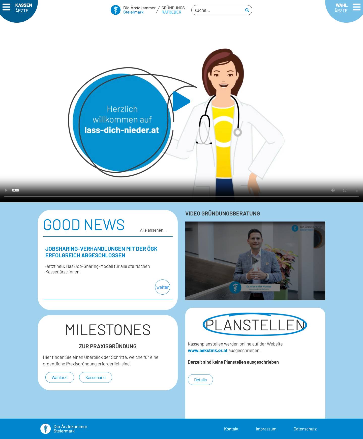 Startseite - Niederlassungsratgeber - Full Screenshot