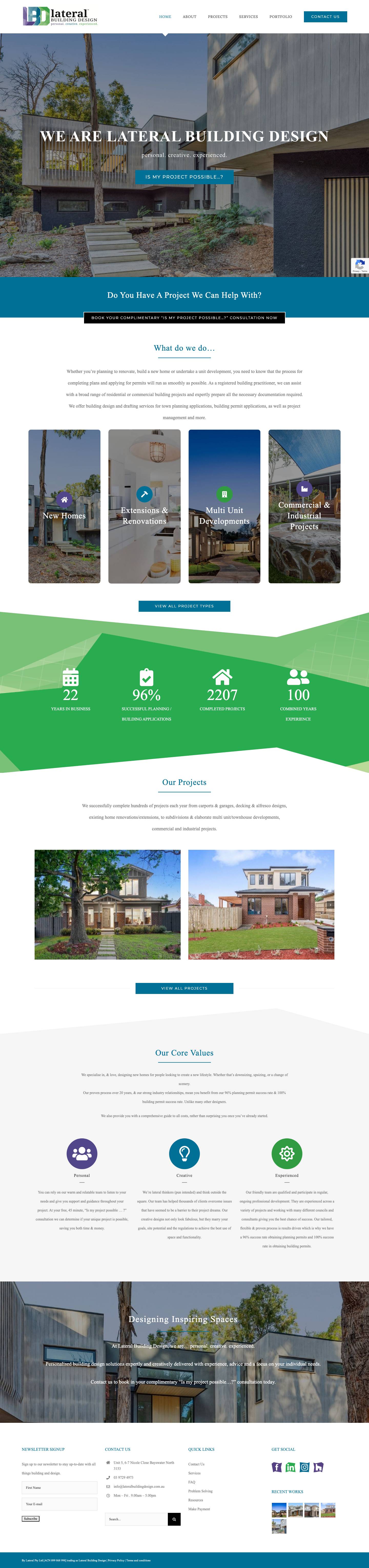 Lateral Building Design: Melbourne Building Design and Drafting Services - Full Screenshot