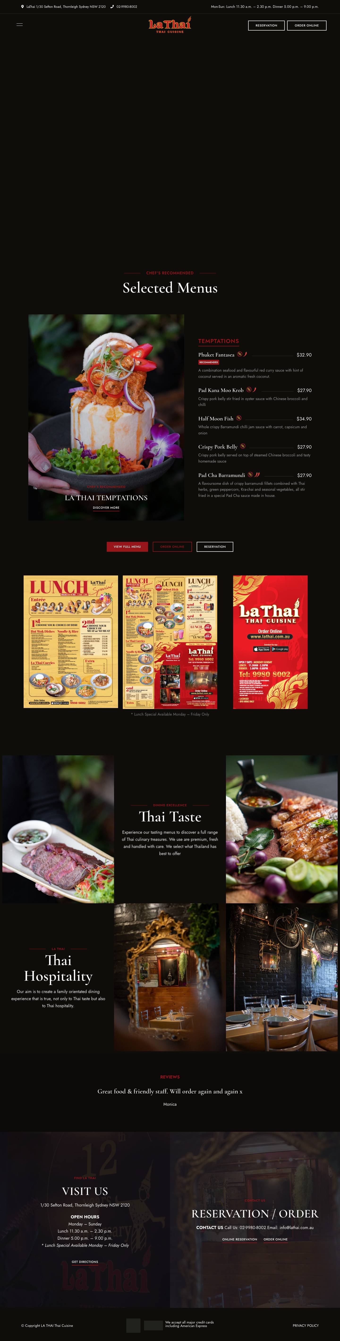 Home - La Thai - Full Screenshot