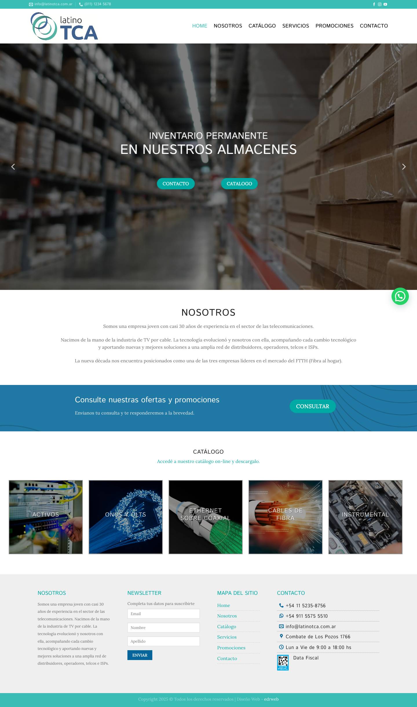 LatinoTCA – Televisión por cable, TV digital, CATV, Redes de datos - Full Screenshot
