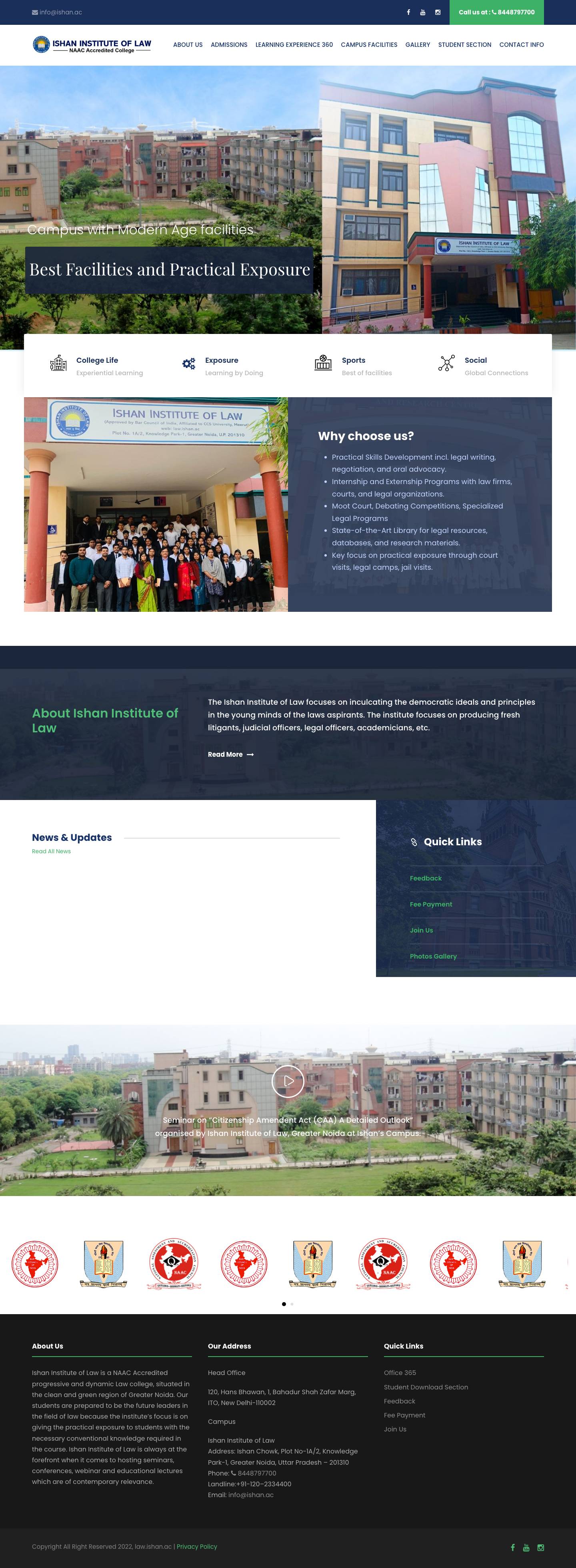 Ishan Institute of Law – Best Law College in Delhi NCR – Best Law College – NAAC Accredited - Full Screenshot