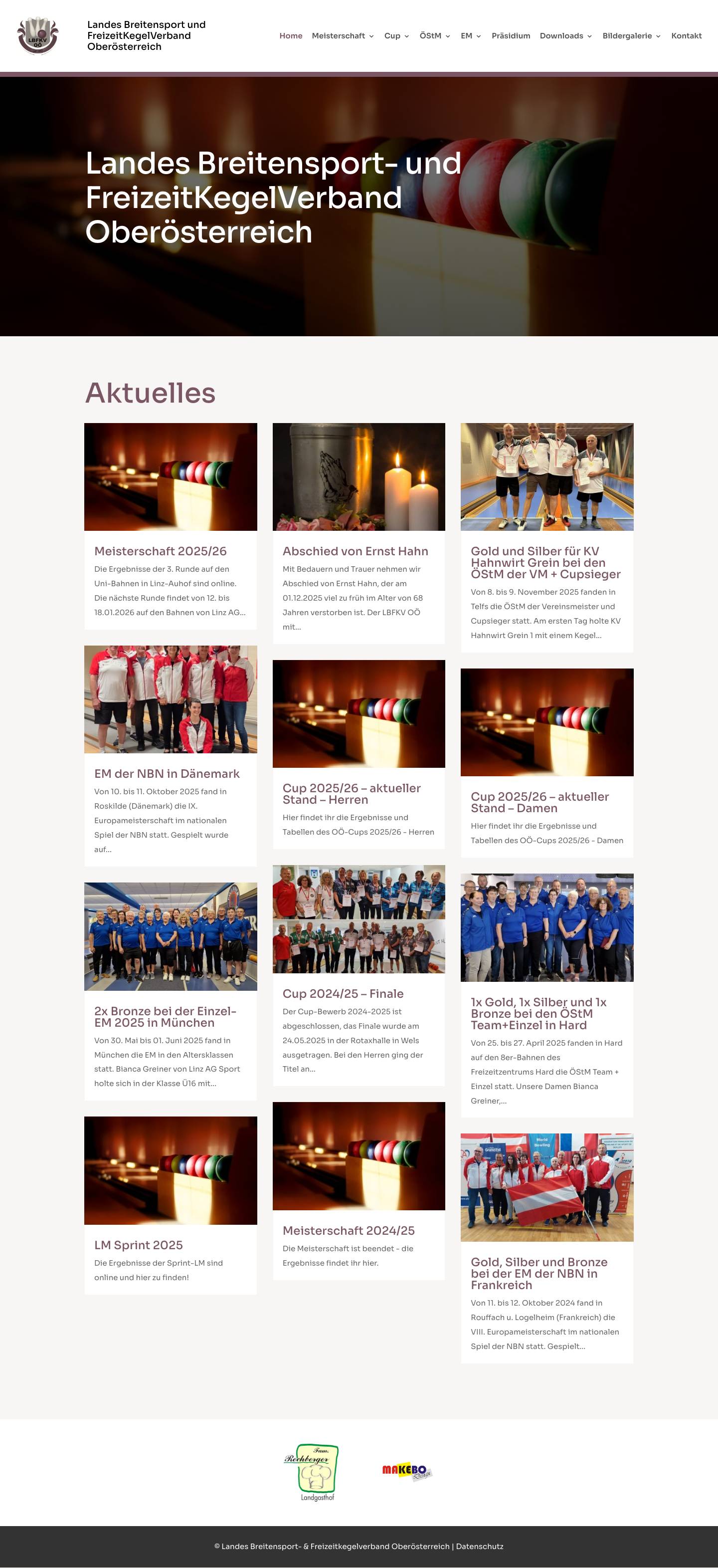 Home - Landes Breitensport- und FreizeitKegelVerband Oberösterreich - Full Screenshot