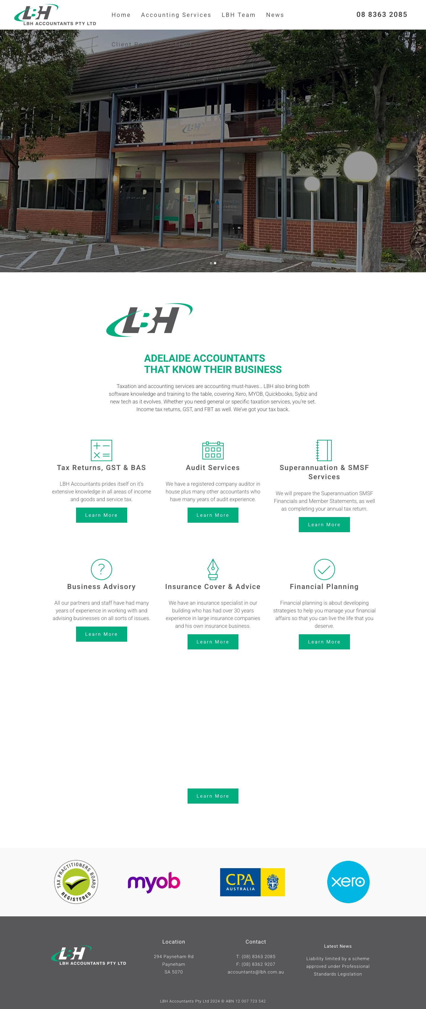 LBH Accountants | Accounting, Tax & Business Services Adelaide - Full Screenshot