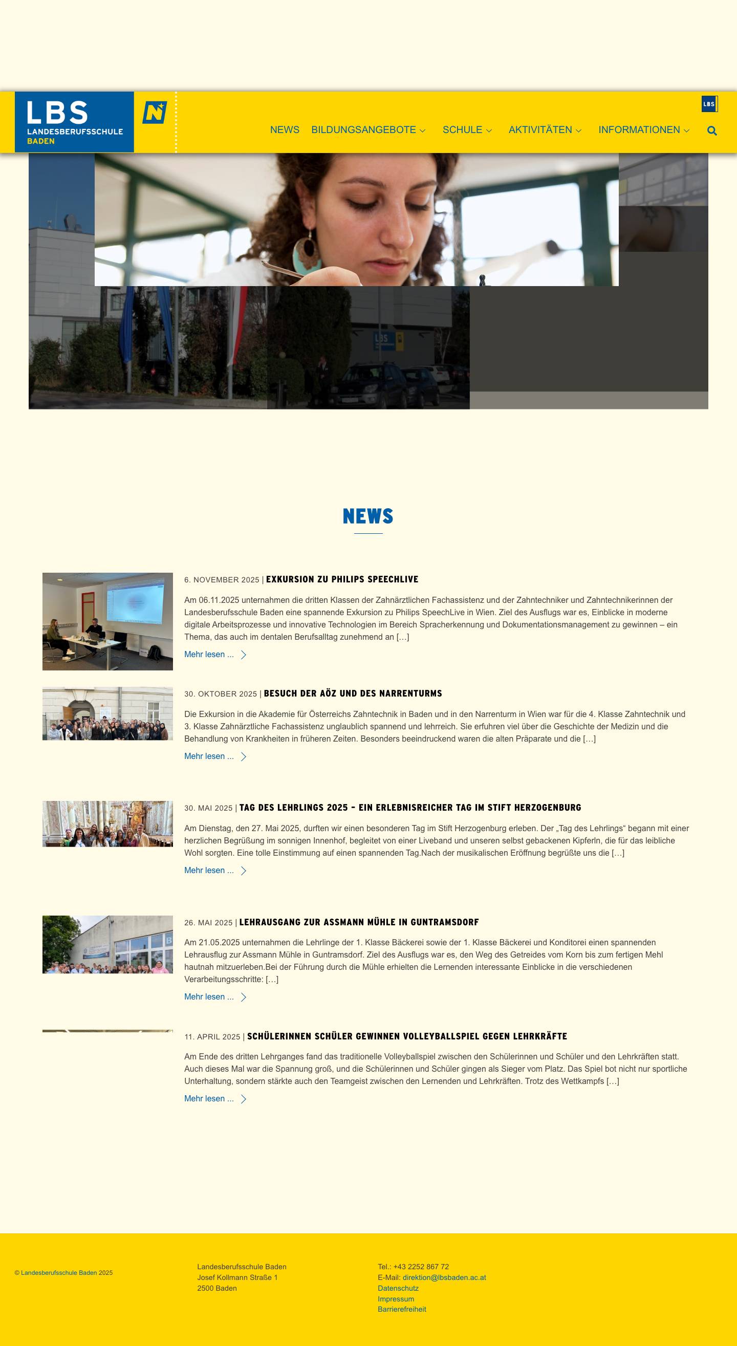 Landesberufsschule Baden - Full Screenshot