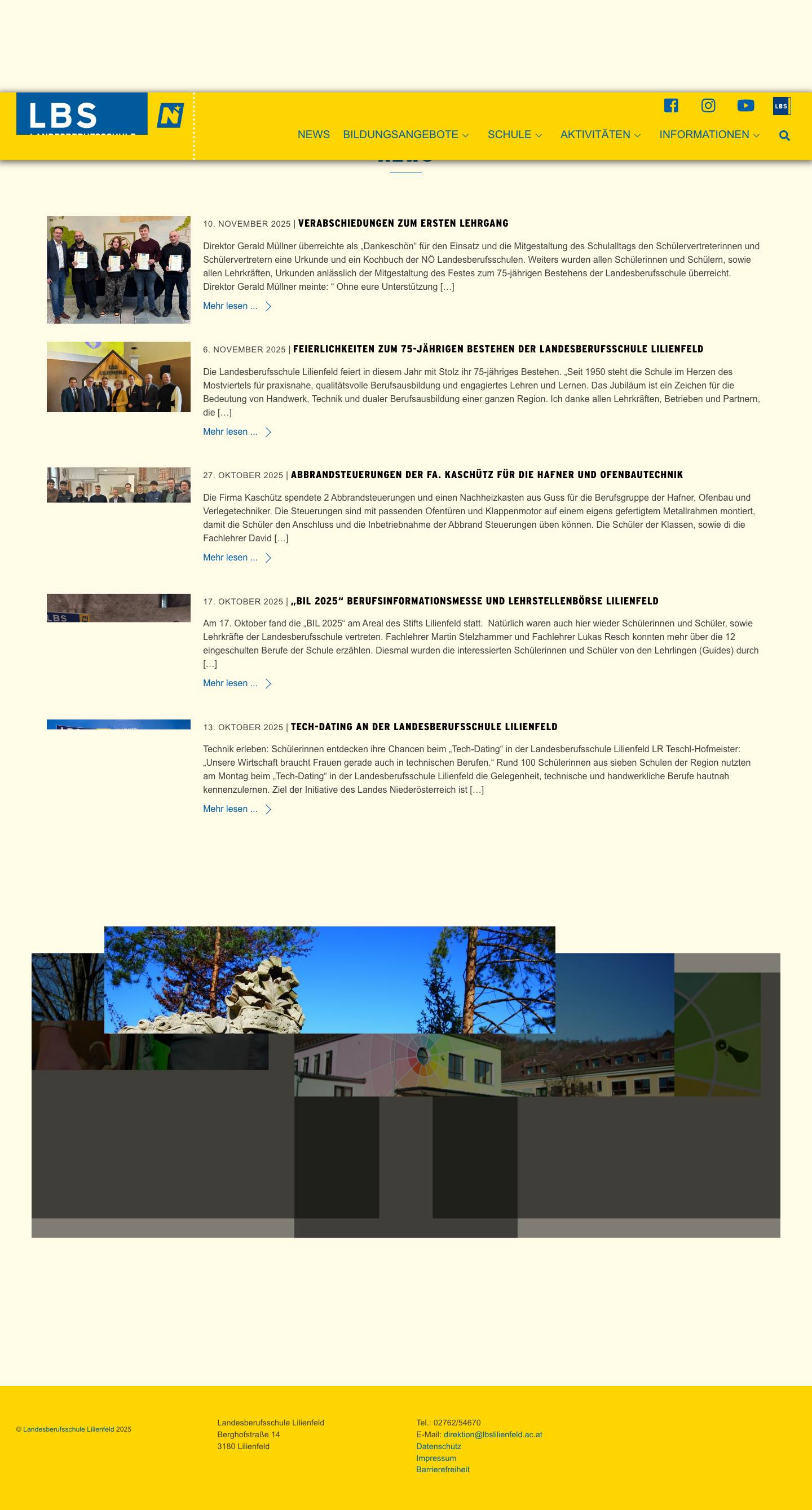 Landesberufsschule Lilienfeld - Full Screenshot