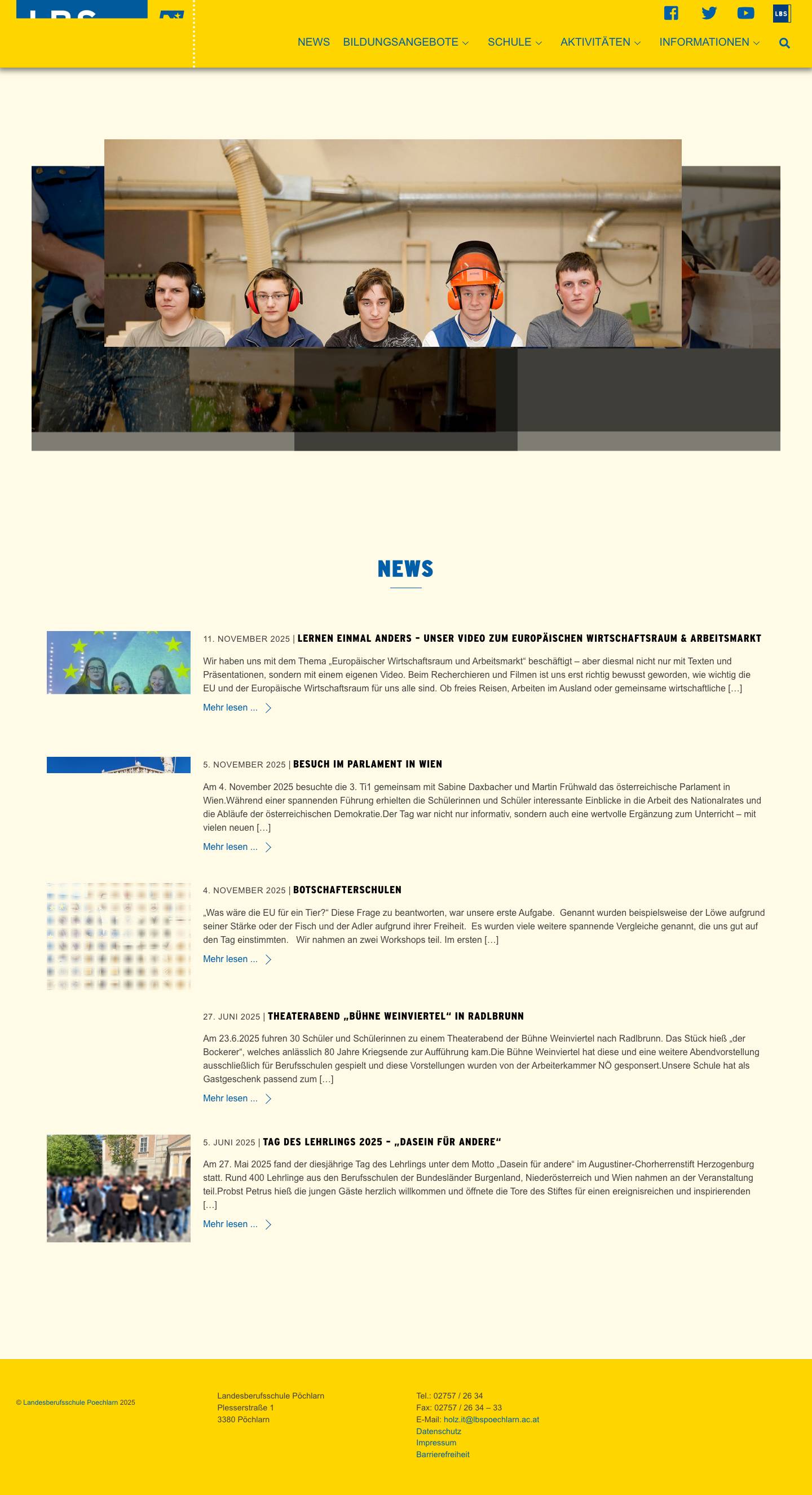 Landesberufsschule Poechlarn - Full Screenshot