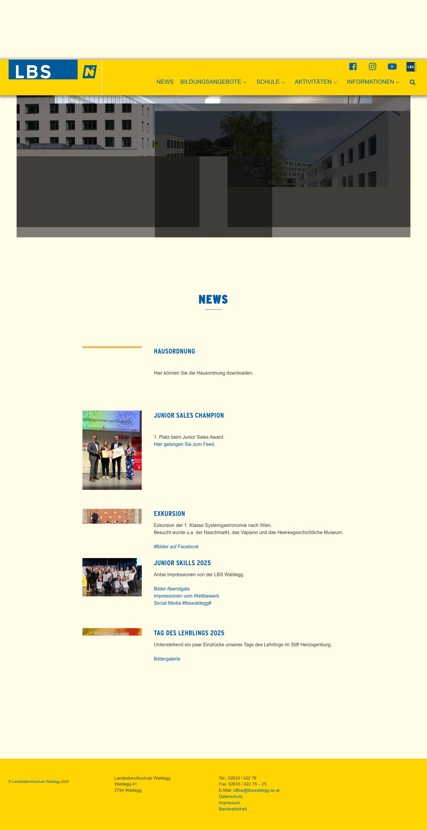 Landesberufsschule Waldegg - Full Screenshot