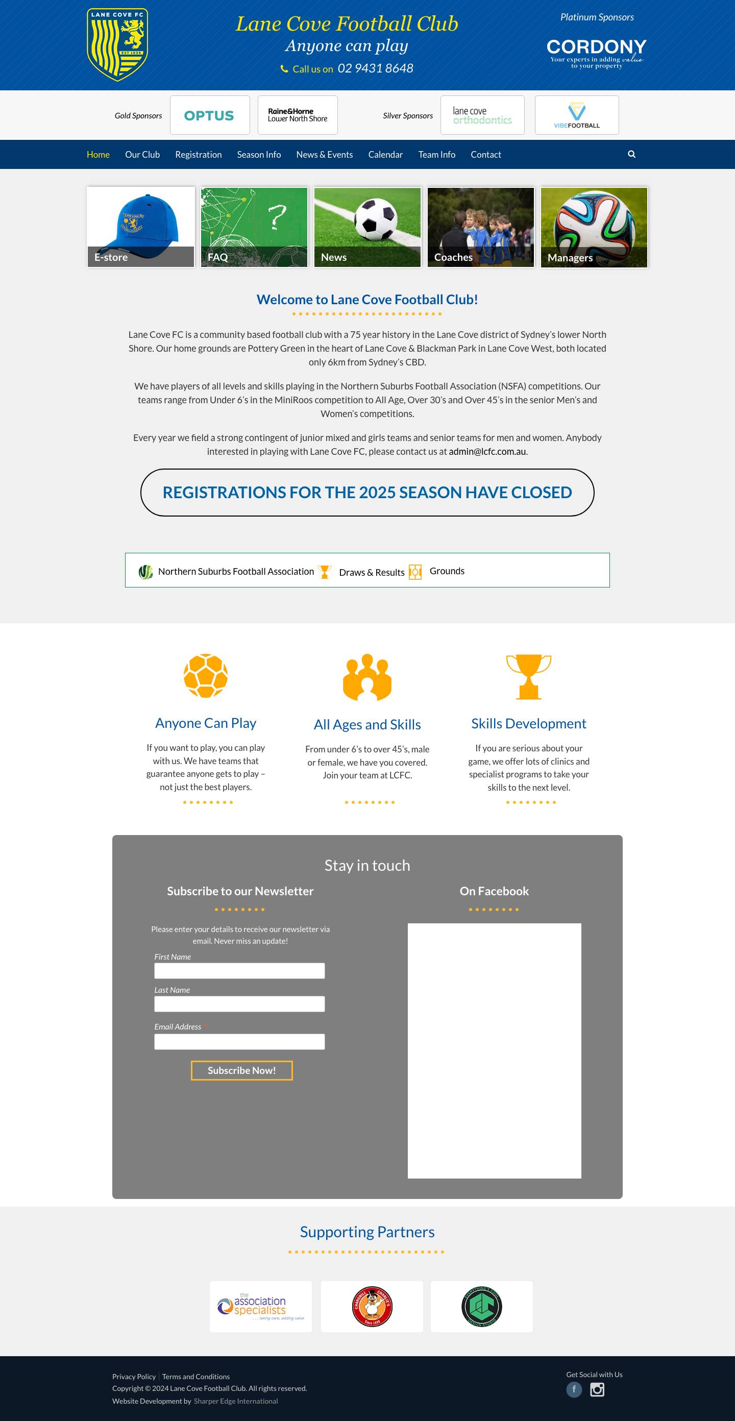 Lane Cove Football Club - Full Screenshot