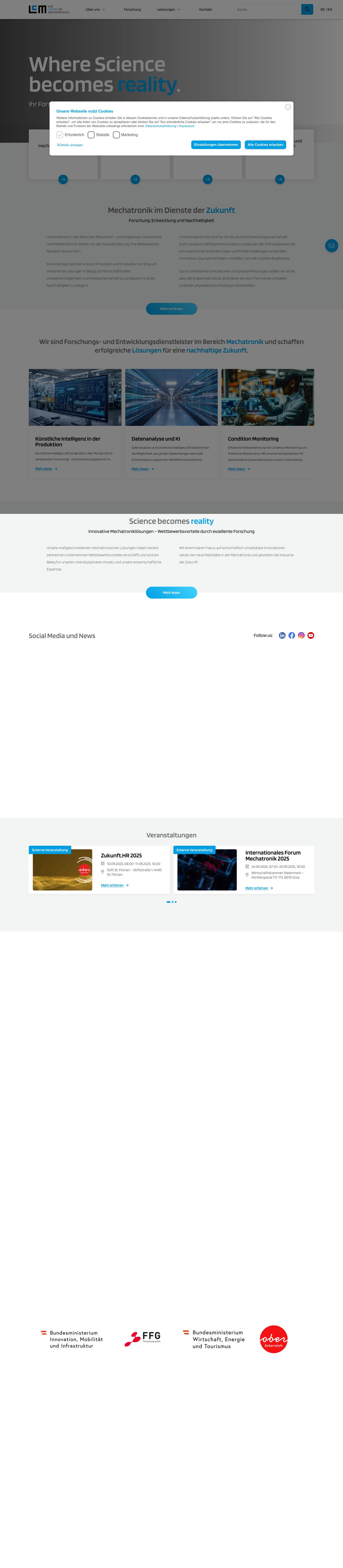 Home • Linz Center of Mechatronics - Full Screenshot