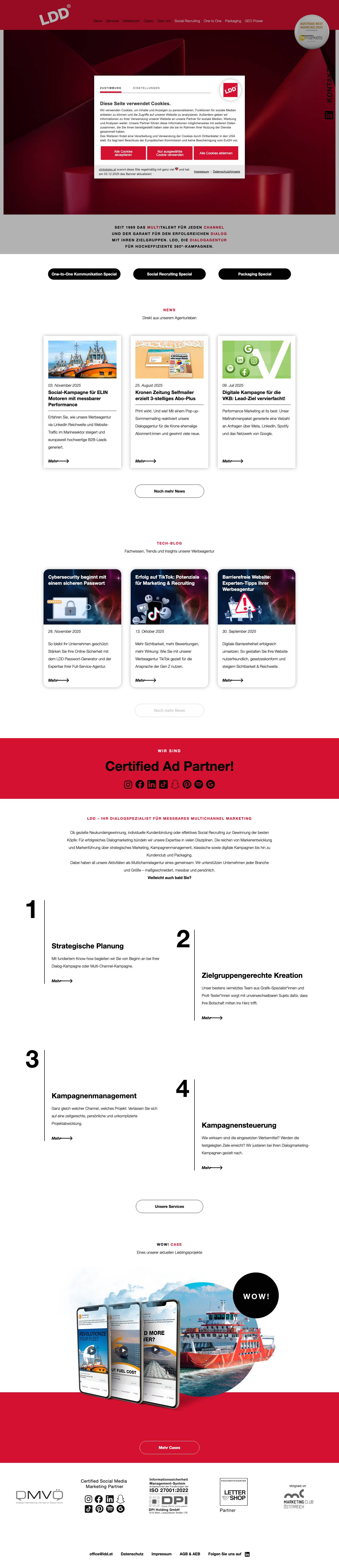 LDD Communication GmbH Werbeagentur und Dialogagentur NR.1 - Full Screenshot