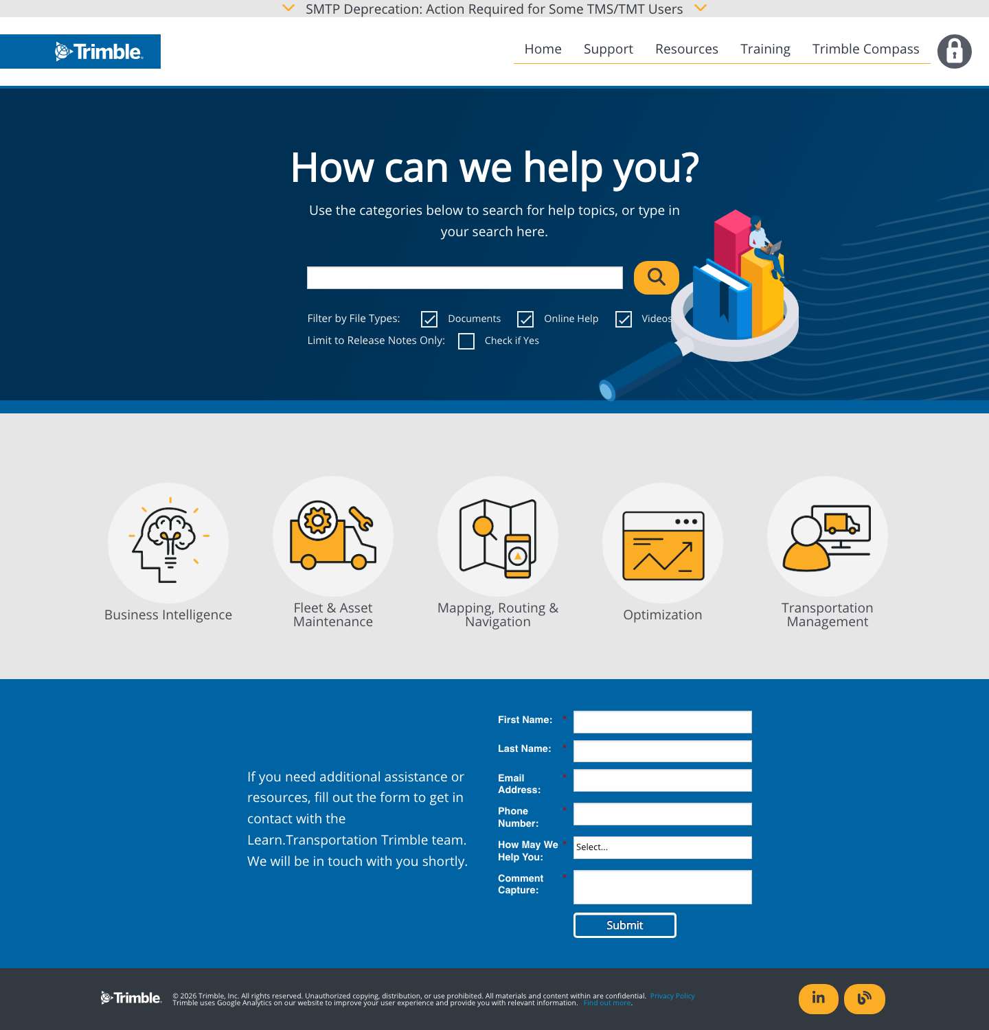 Trimble Transportation Learning Center - Full Screenshot