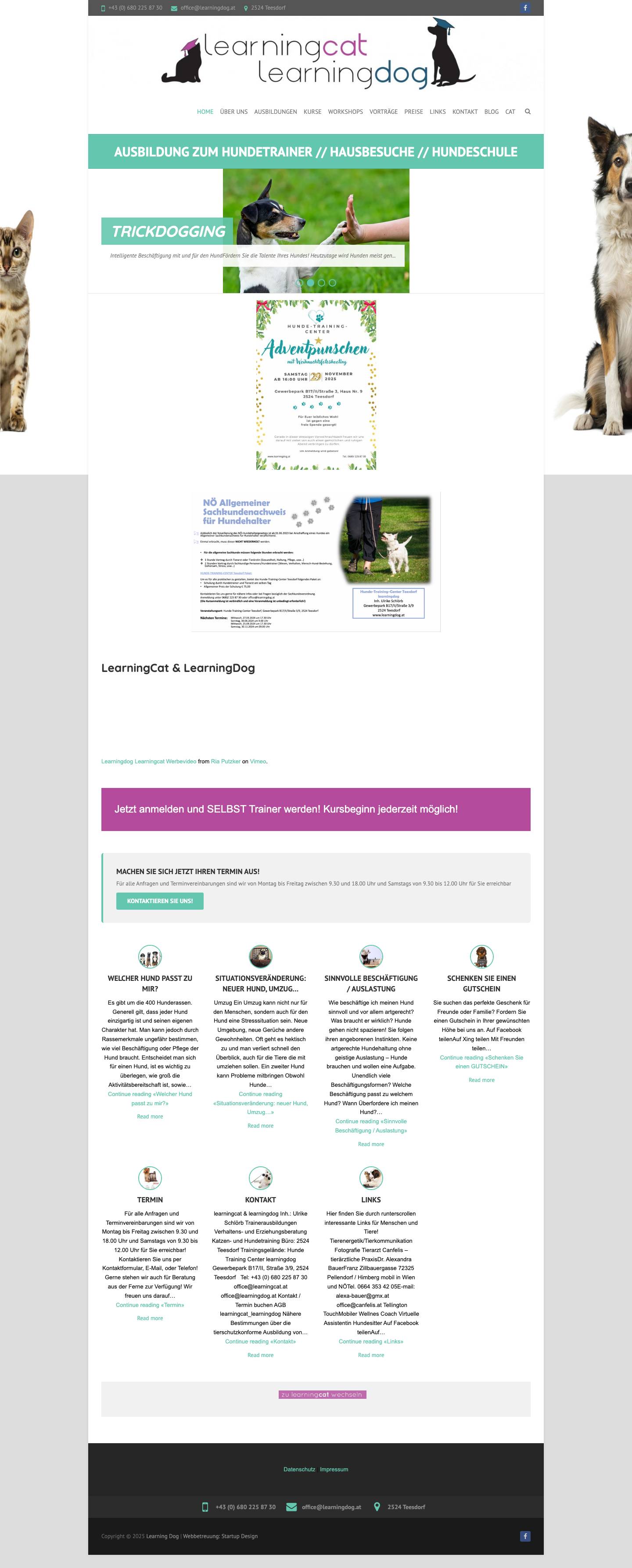 Learning Dog | Verhaltens- und Erziehungsberatung/Hundetraining - Full Screenshot