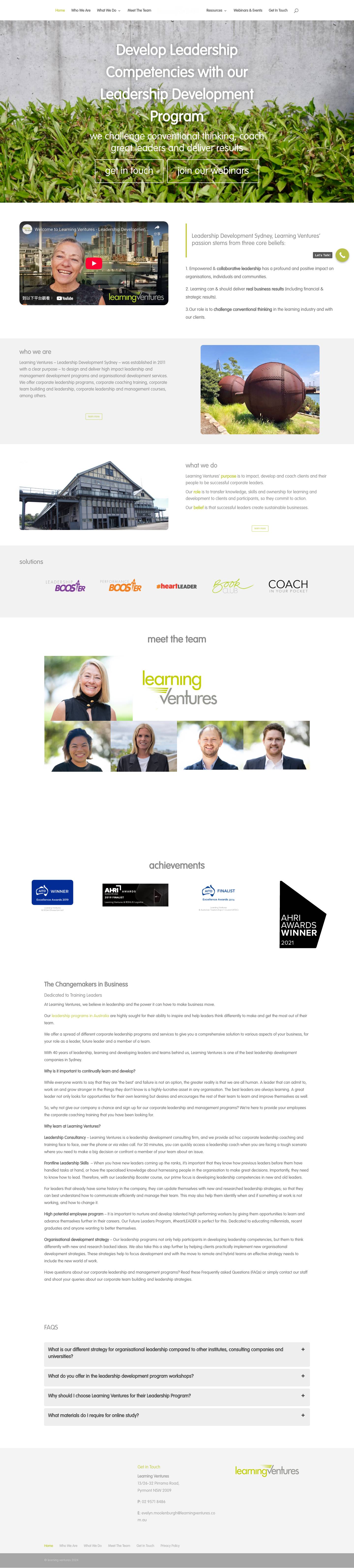 Leadership Development Programs in Australia | Learning Ventures - Full Screenshot