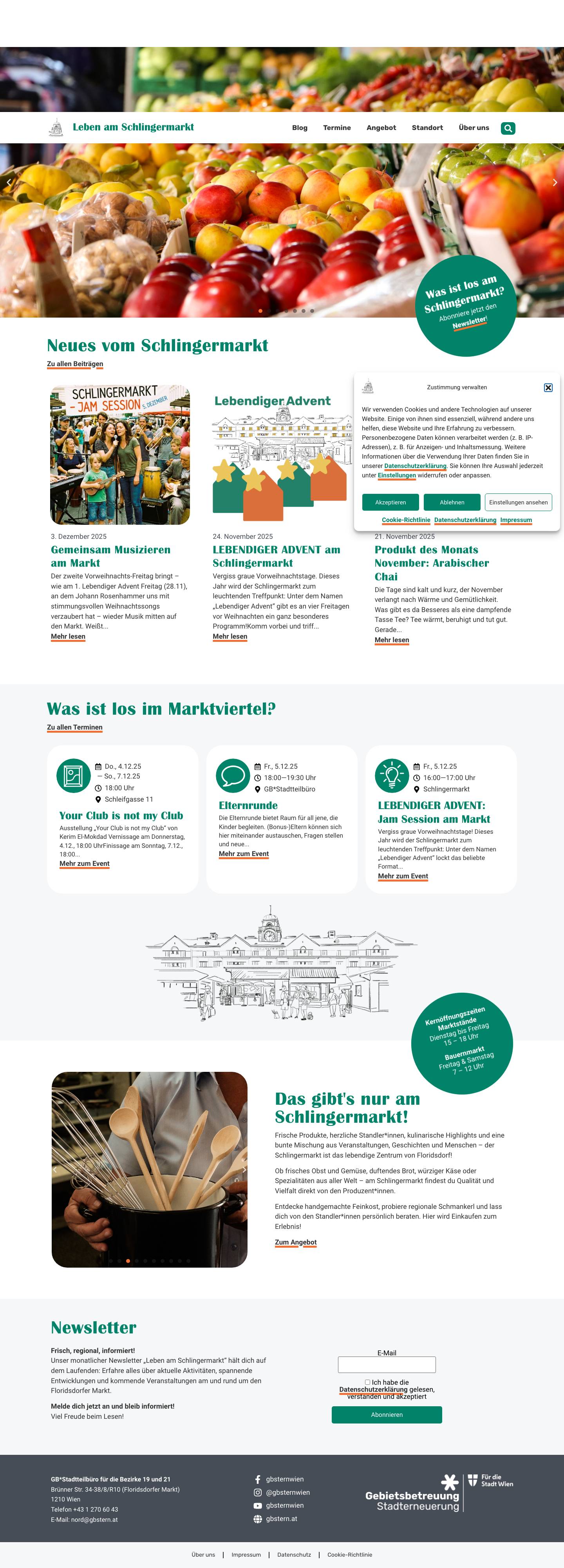 Startseite - Leben am Schlingermarkt - Full Screenshot