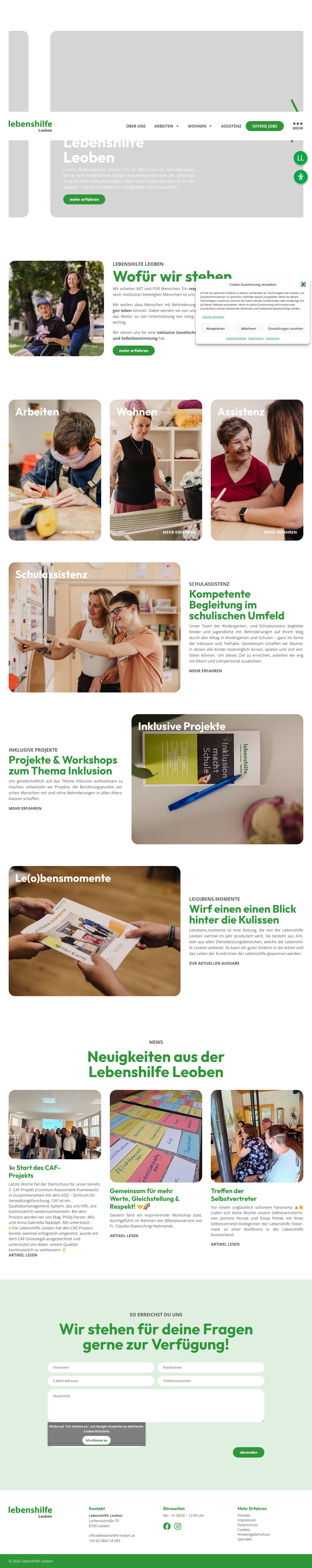 Home - Lebenshilfe Leoben - Full Screenshot