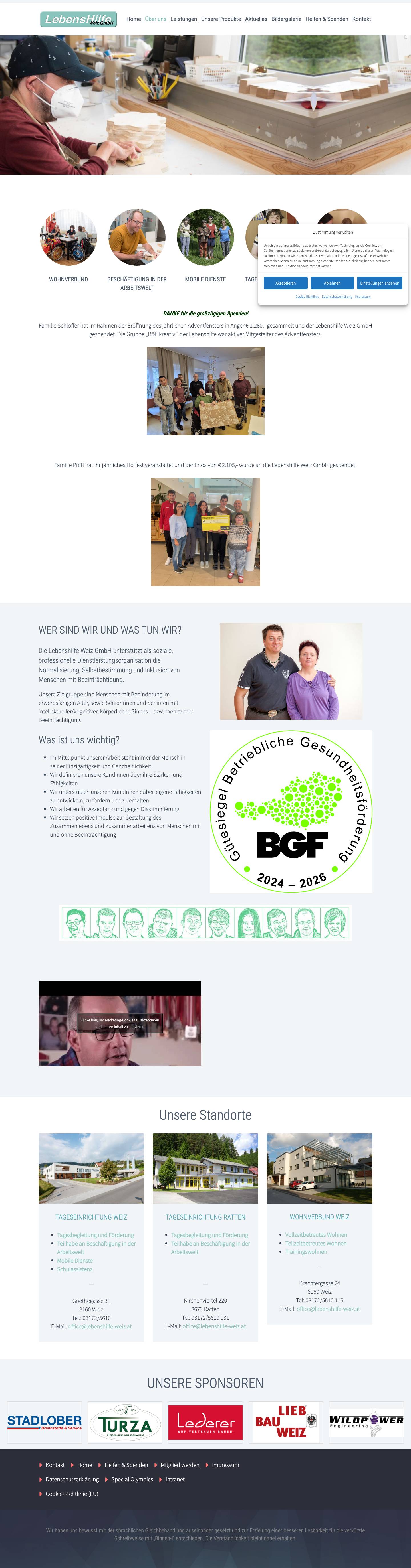 Lebenshilfe Weiz GmbH – Leben wie andere auch - Full Screenshot