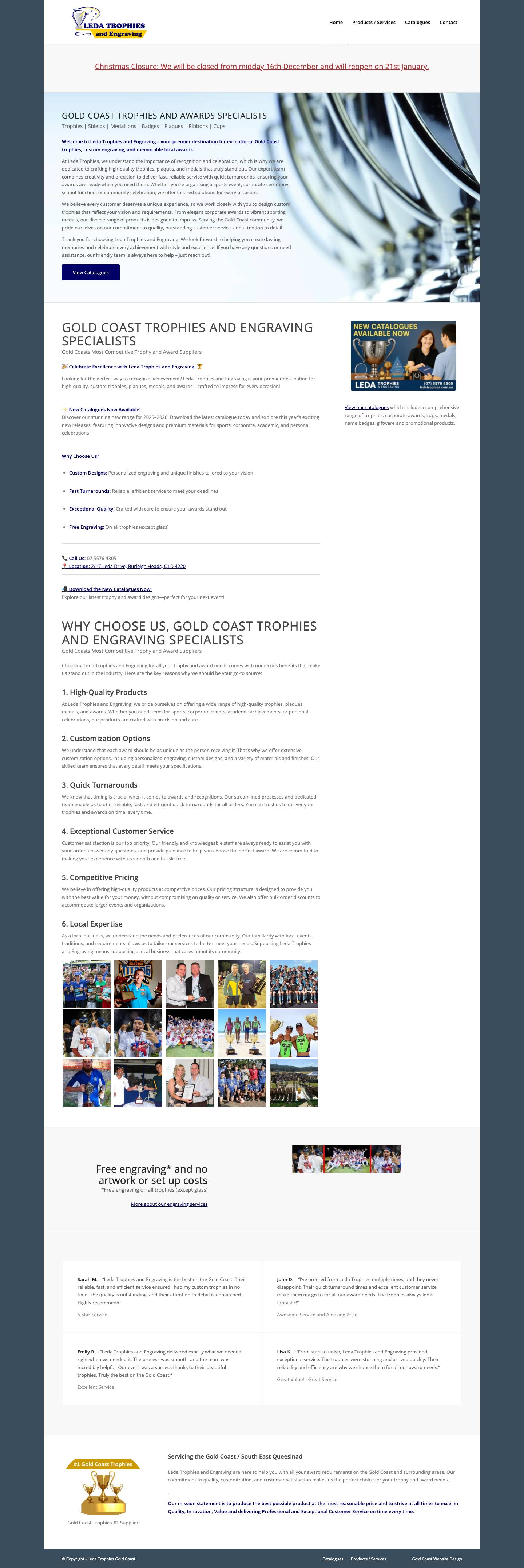 Best Trophies & Engraving in Gold Coast | Leda Trophies and Engraving % % - Full Screenshot