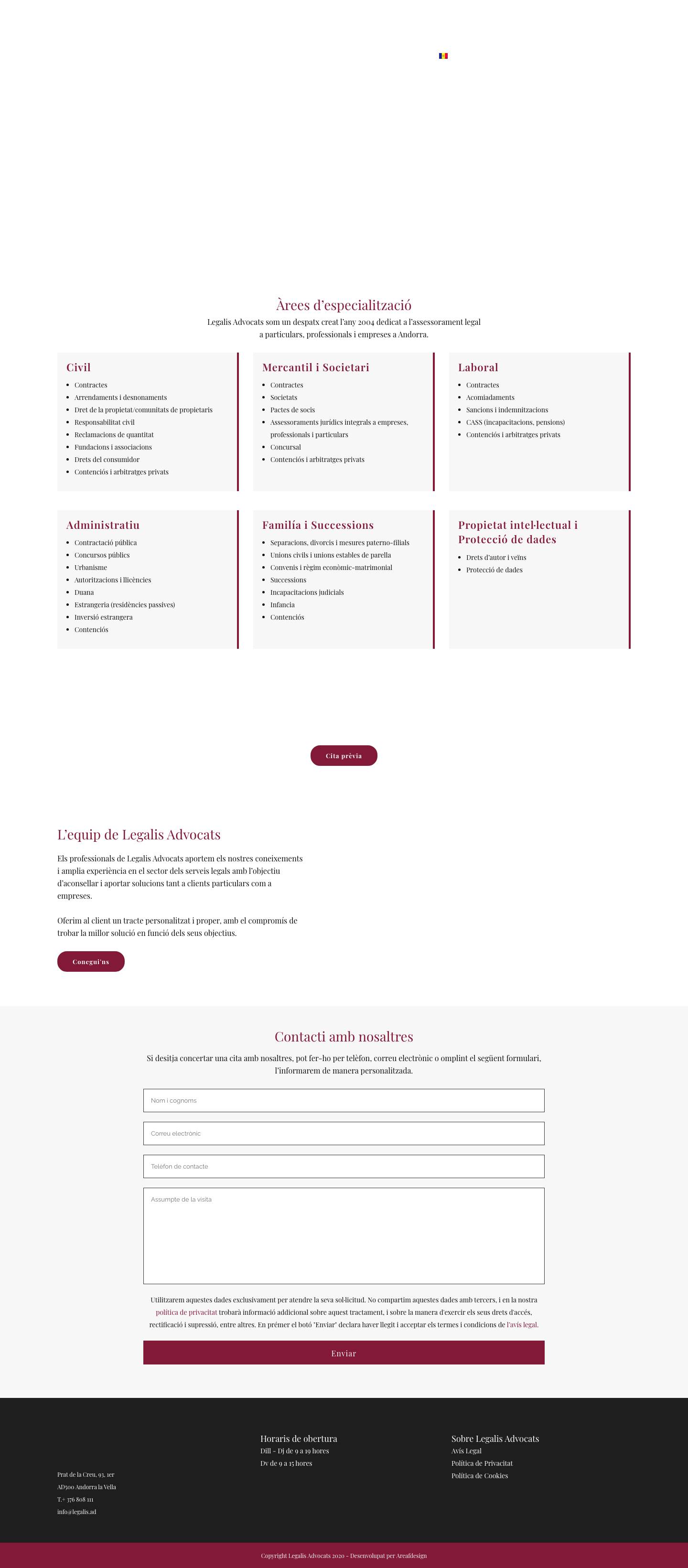 Legalis Advocats | Serveis Legals a Andorra - Full Screenshot