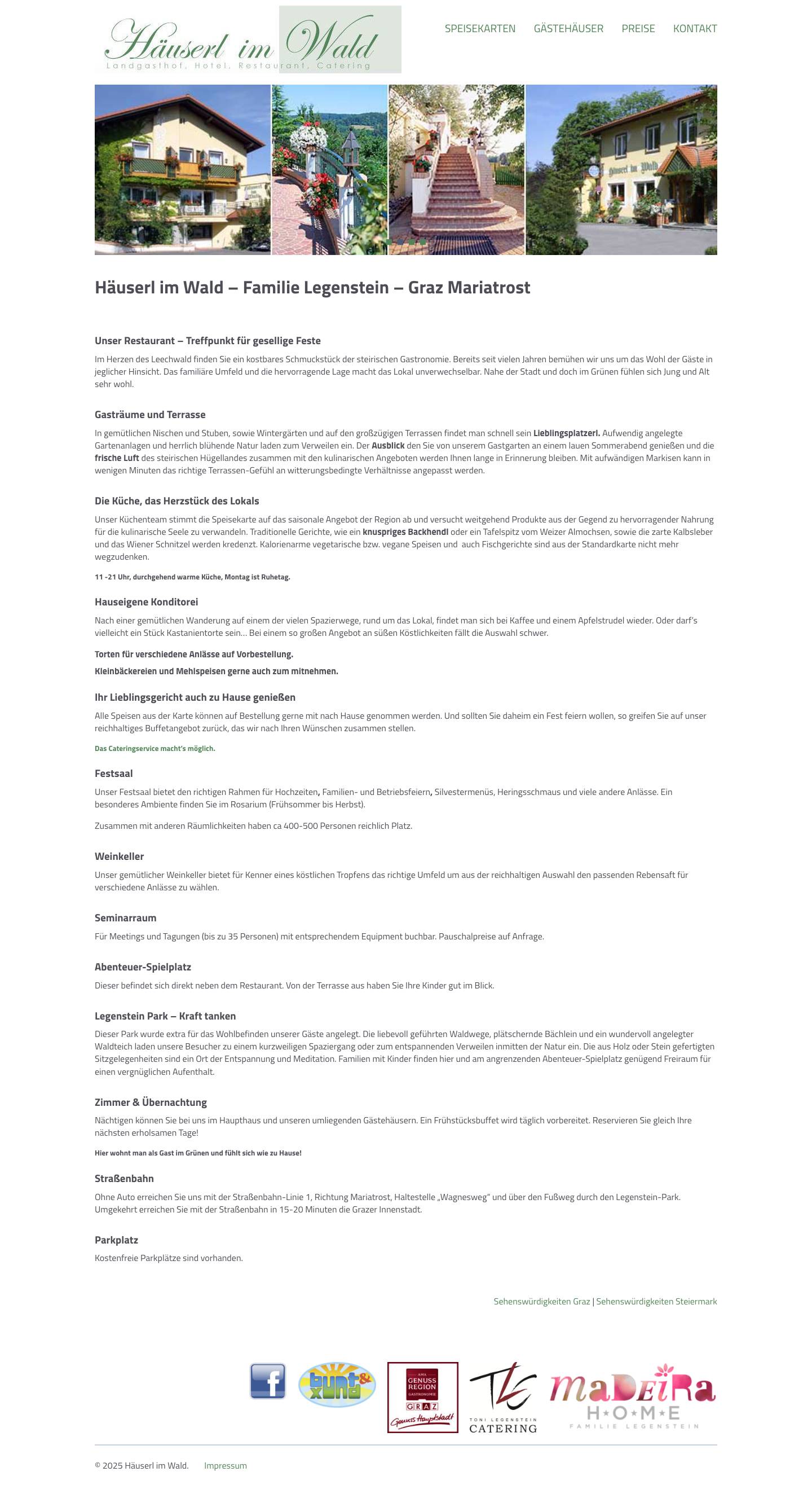 Häuserl im Wald - Familie Legenstein - Graz Mariatrost - Häuserl im Wald - Full Screenshot