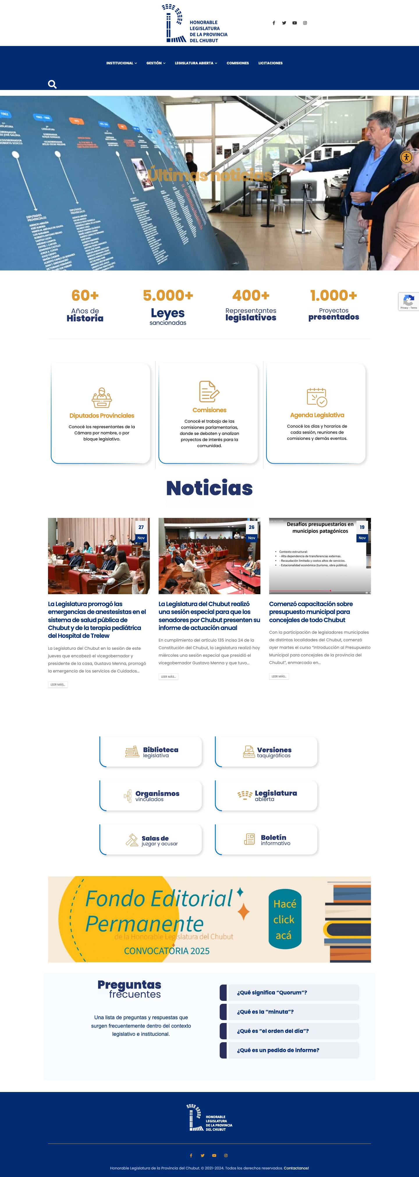 Inicio - Honorable Legislatura - Full Screenshot