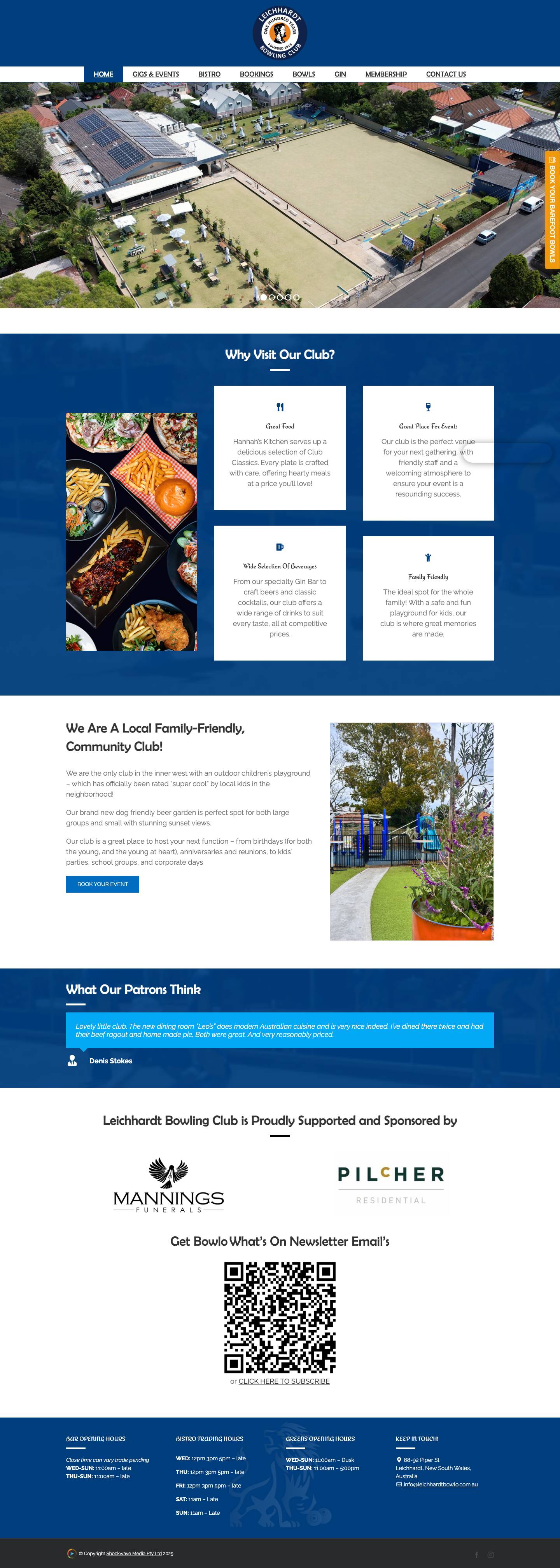 Home - Leichhardt Bowling & Recreation Club - Full Screenshot