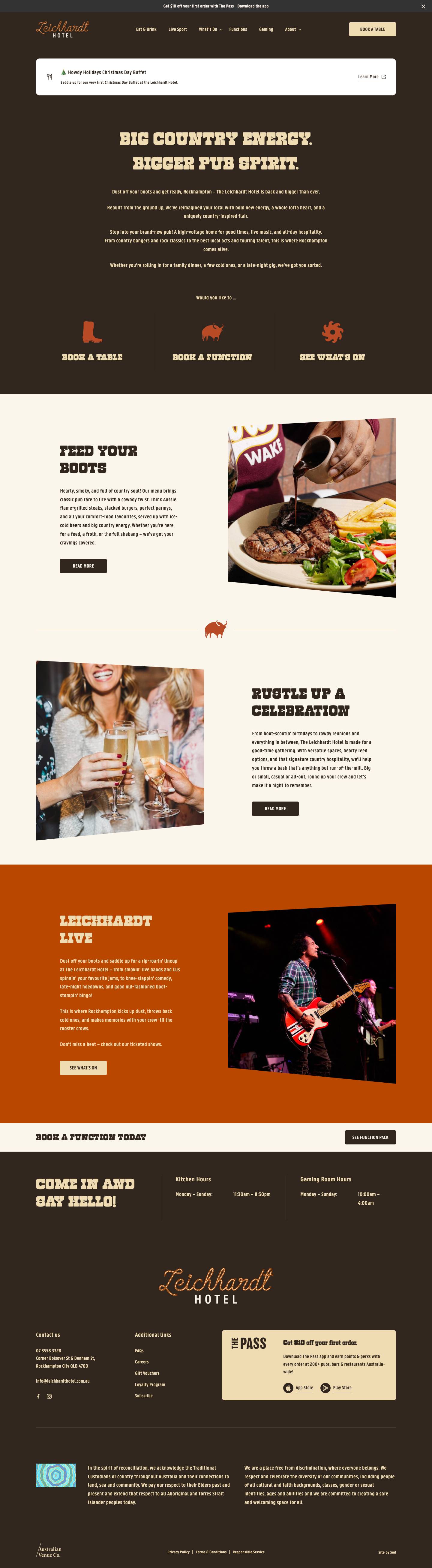 Leichhardt Hotel Rockhampton | Pub, Live Music & Dining - Full Screenshot