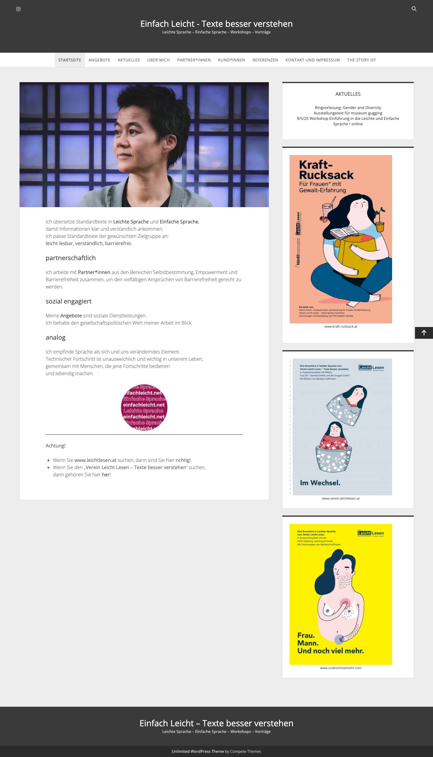 Einfach Leicht – Texte besser verstehen – Leichte Sprache – Einfache Sprache – Workshops – Vorträge - Full Screenshot
