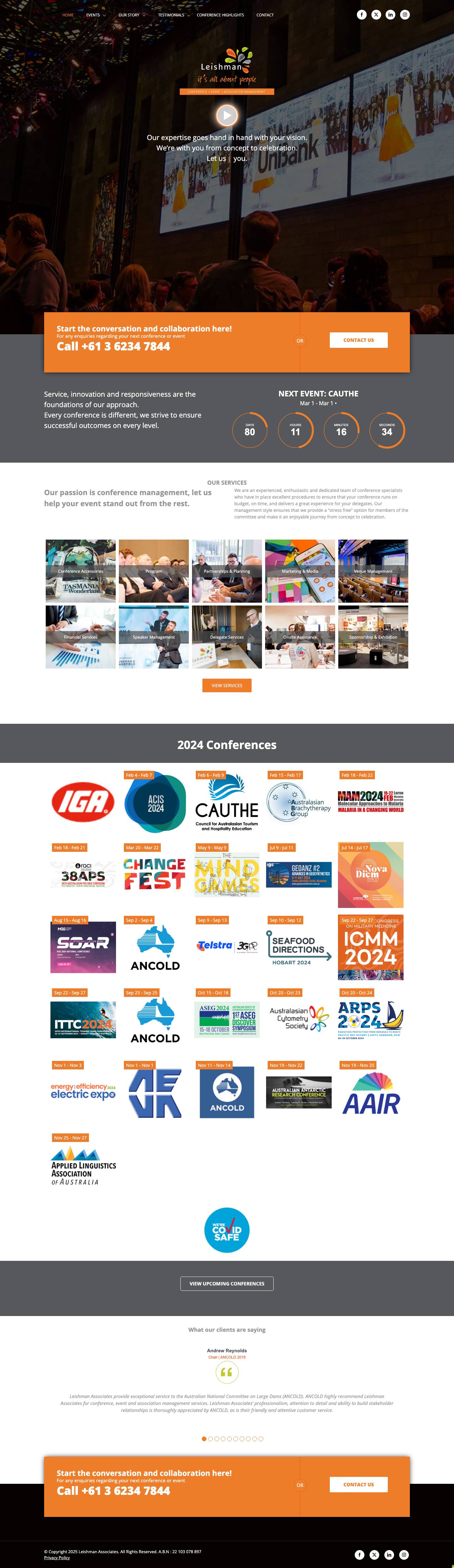 Conference and Event Management Australia - Full Screenshot