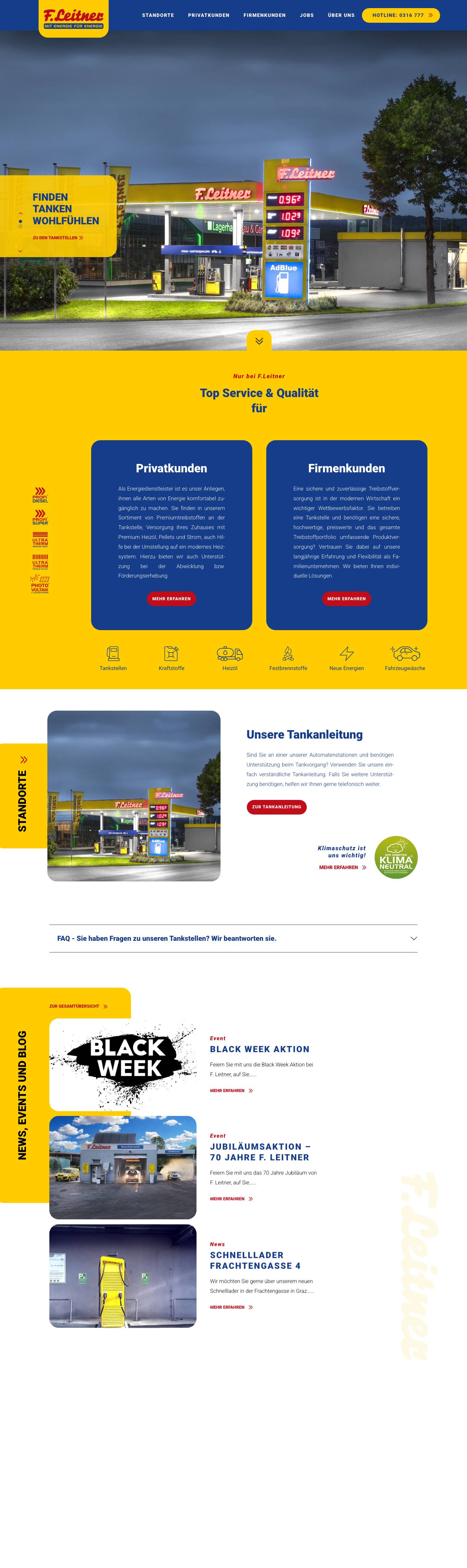 F. Leitner - Heizöle - Treibstoffe - Motoröle - Full Screenshot