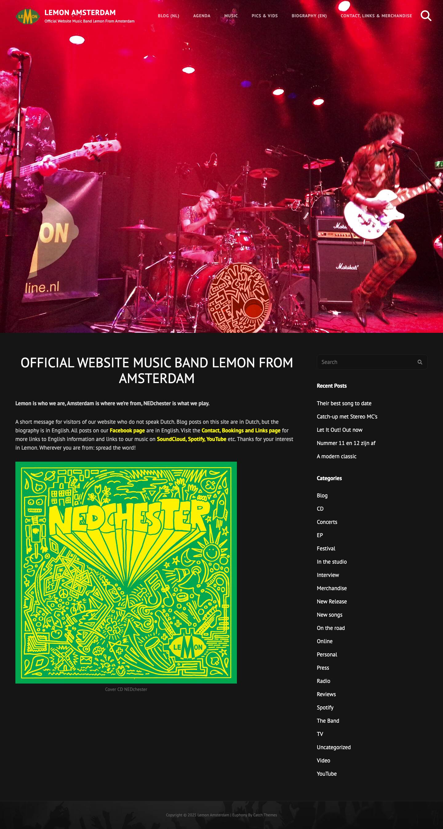 Lemon Amsterdam - Official website music band Lemon from Amsterdam - Full Screenshot