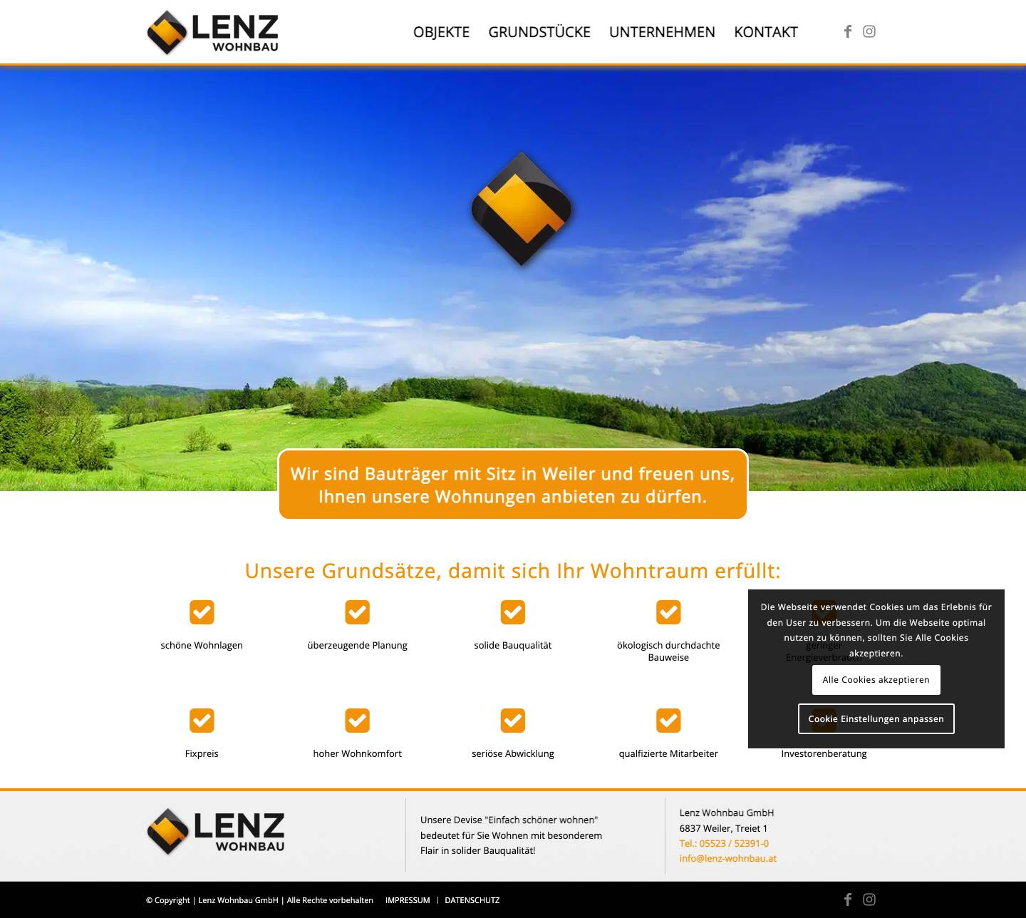 Homepage - Lenz WohnbauNach oben scrollen - Full Screenshot