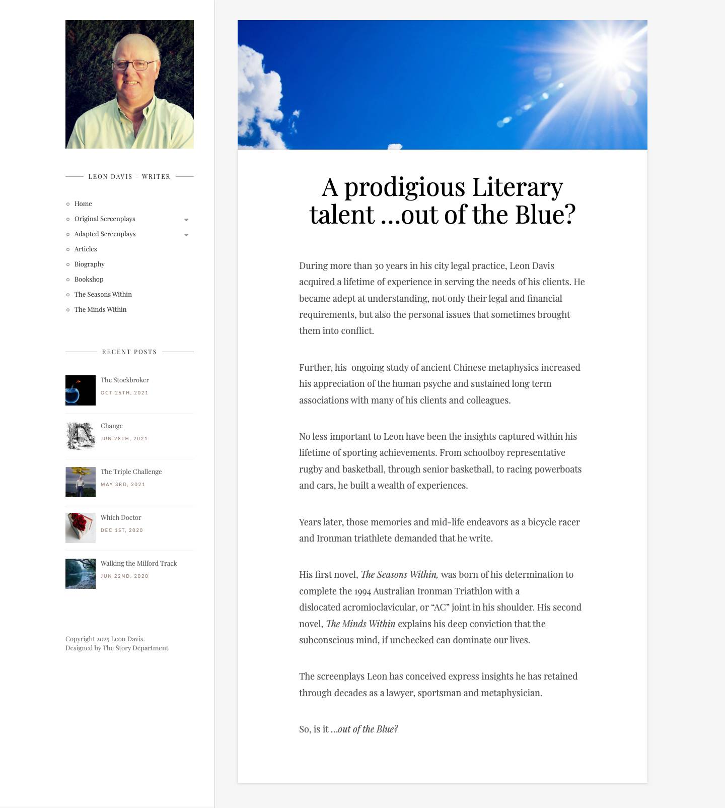 Leon Davis | Writer - Full Screenshot