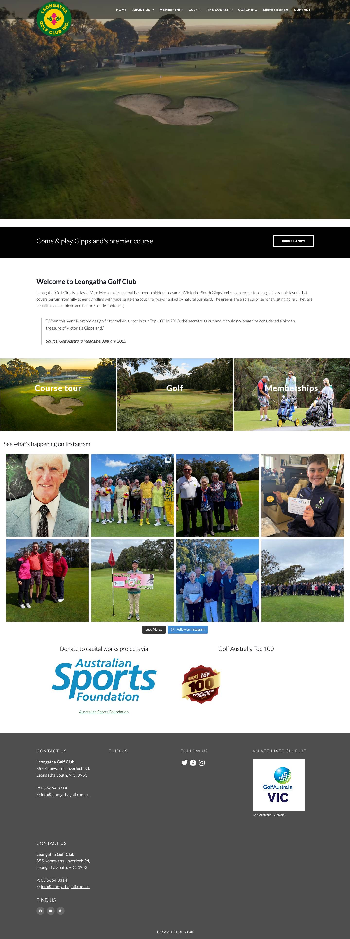 Home | Leongatha Golf Club - Full Screenshot