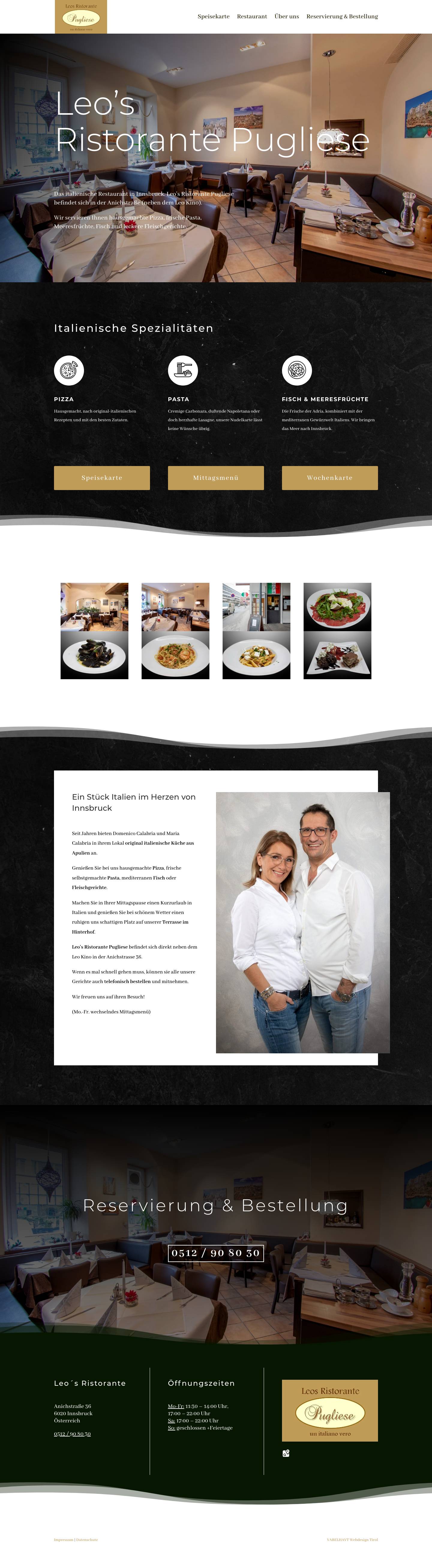 Italienisches Restaurant & Pizzeria 🍕 in Innsbruck | Leo's Ristorante - Full Screenshot