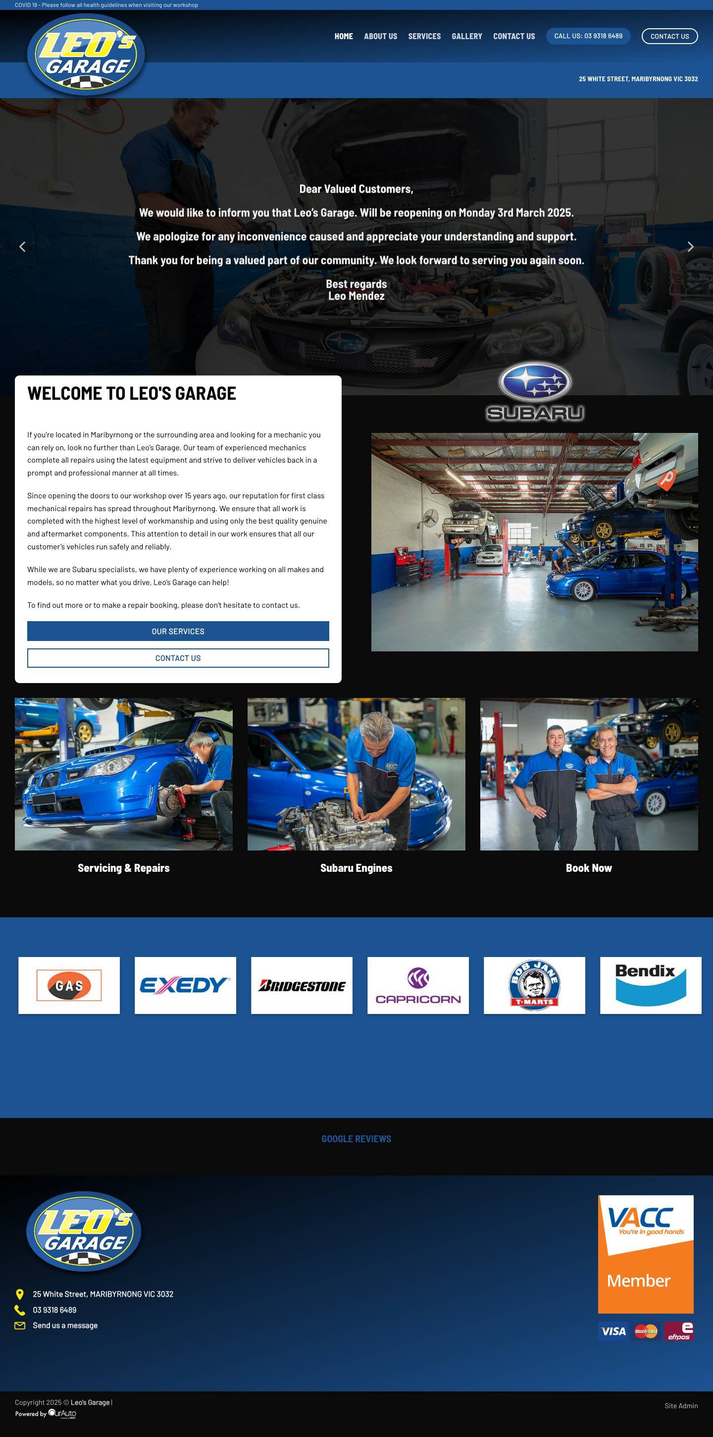 Home | Leo's Garage - Full Screenshot